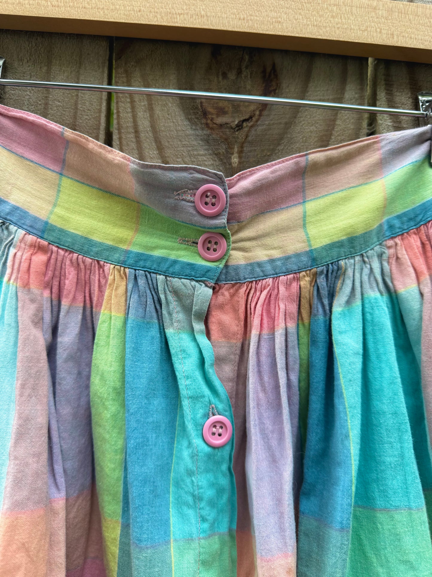 Vintage Tutti Frutti Rainbow Check Cotton Mini Skirt — Sunday Honey