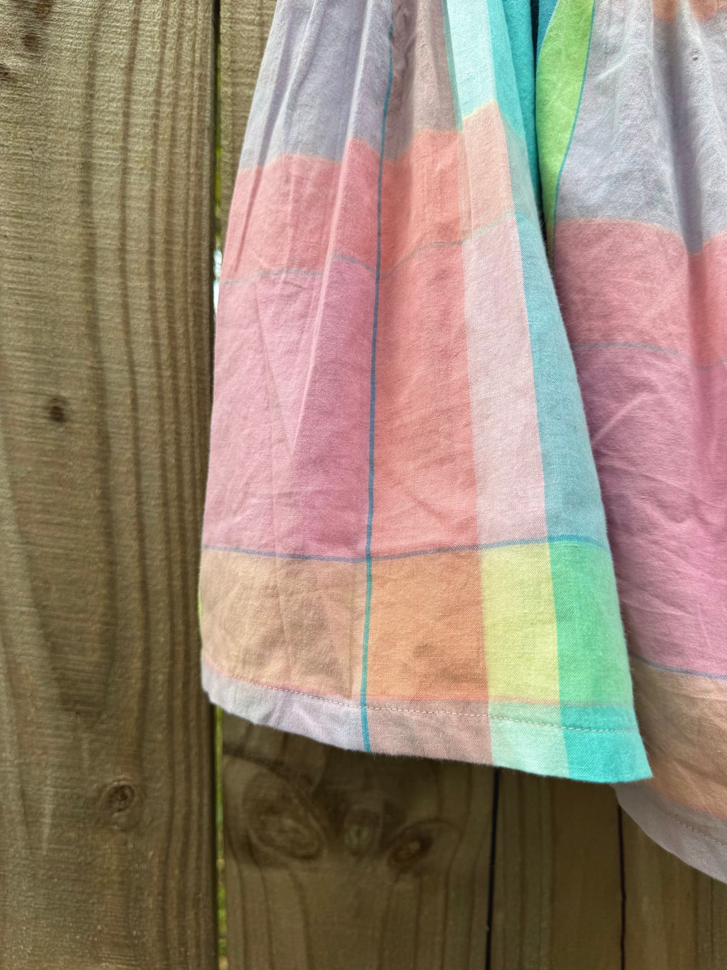 Vintage Tutti Frutti Rainbow Check Cotton Mini Skirt — Sunday Honey
