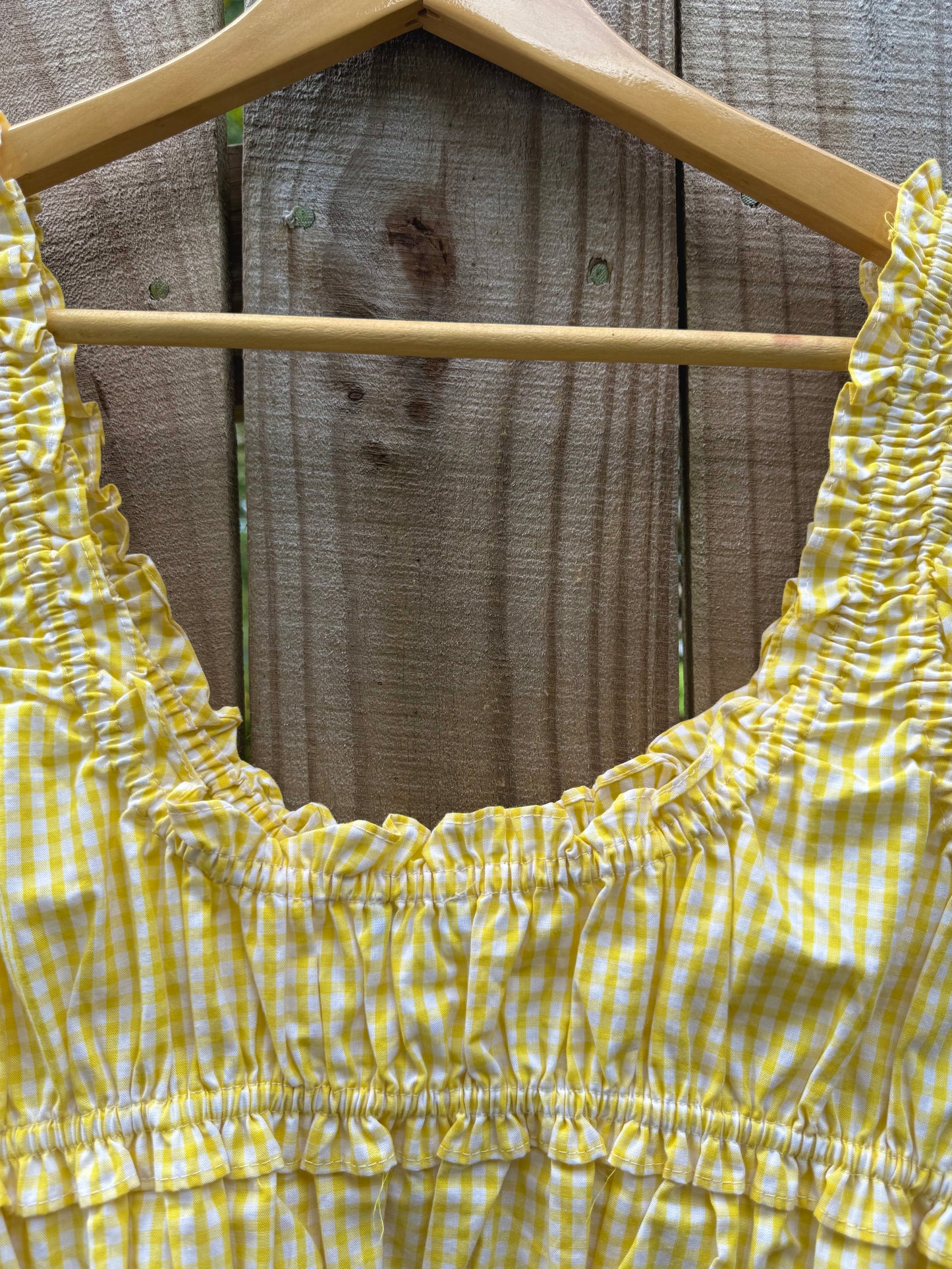 Sunshine Gingham Ruffle Crop Top