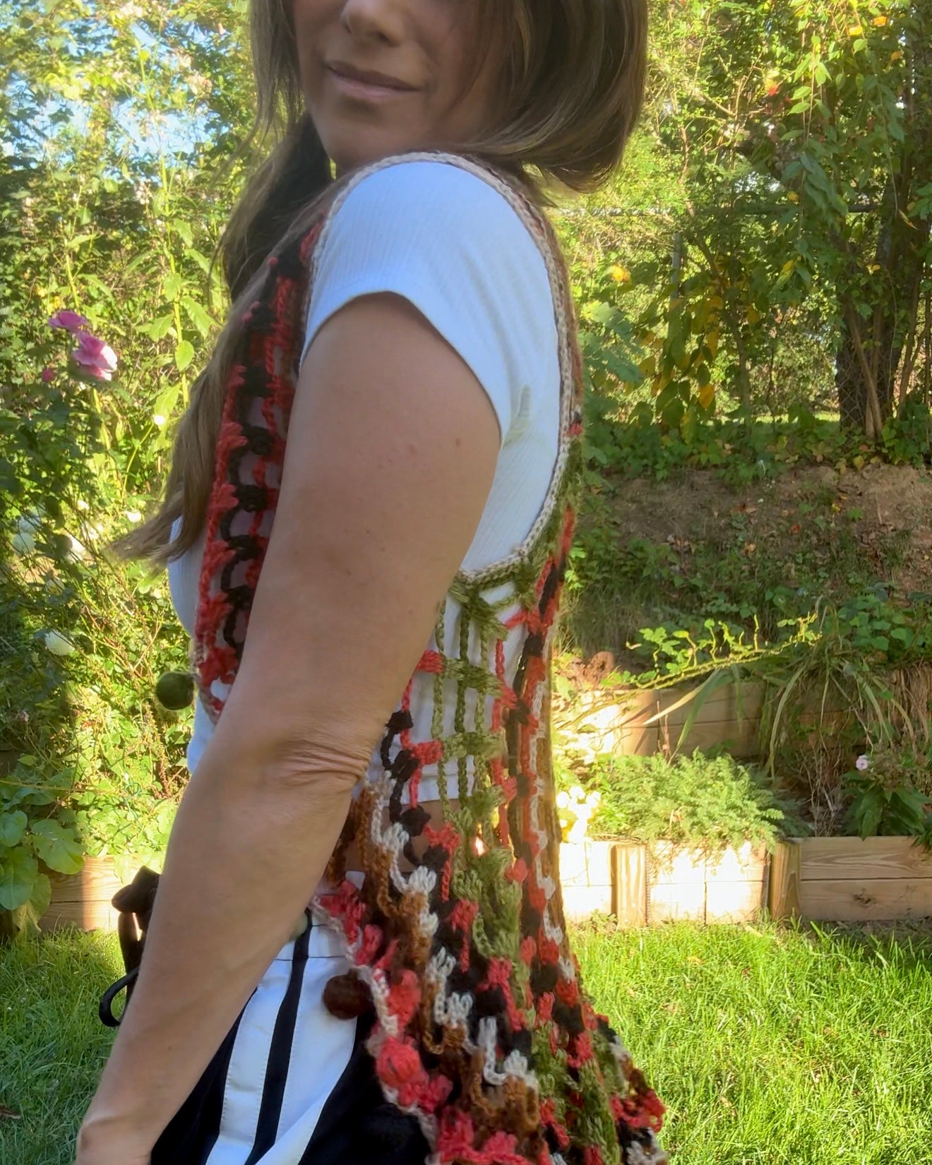 Handmade 70s Sunburst Crochet Vest — Festival / Collector Piece