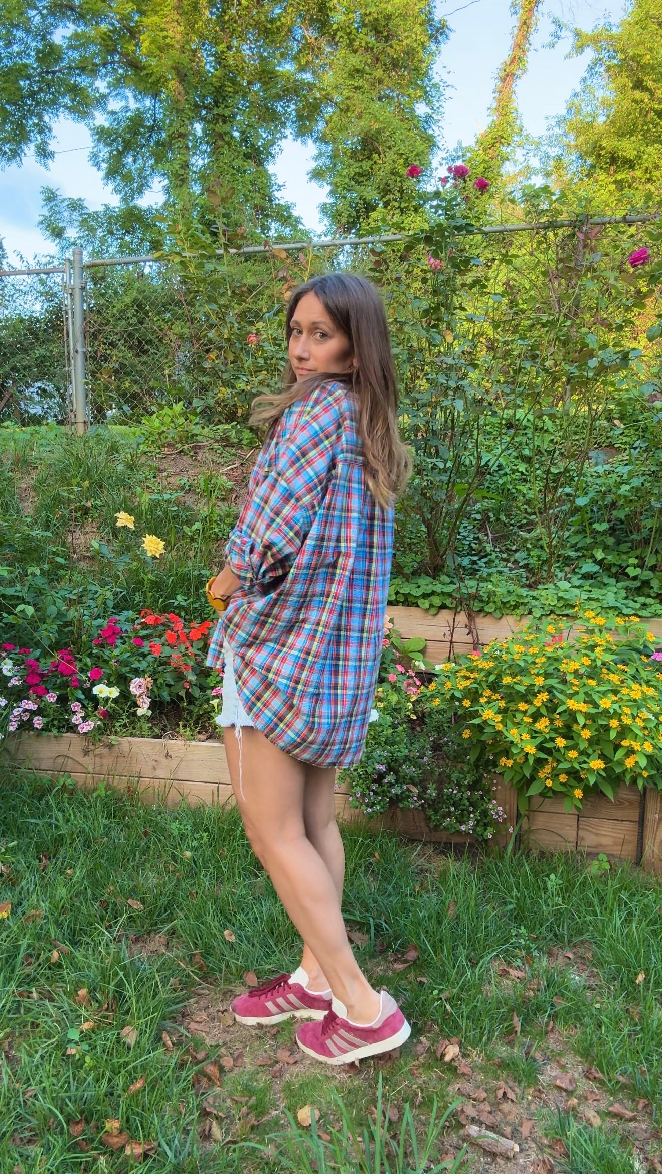 Oversized Plaid Button-Up
