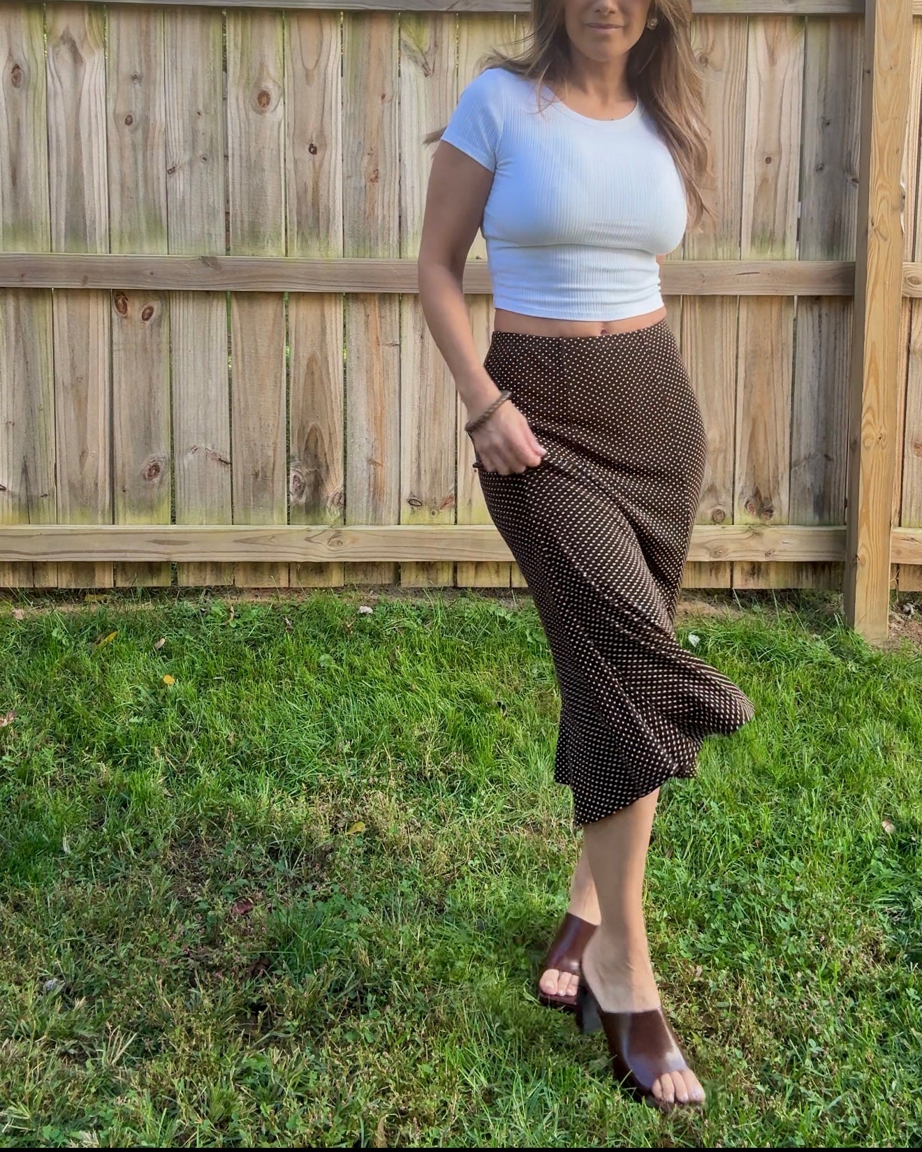 90s Matte Micro-Dot Slip Skirt