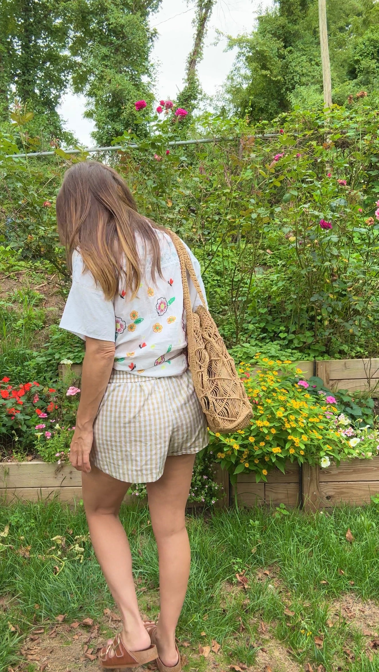 Embroidered Patchwork Embroidered Cotton Camp Shirt – White with Multicolor Florals