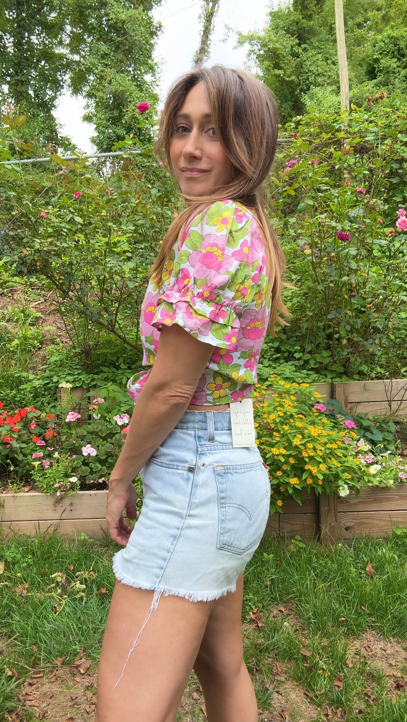 Floral Puff Sleeve Tie-Front Top – Show Me Your Mumu