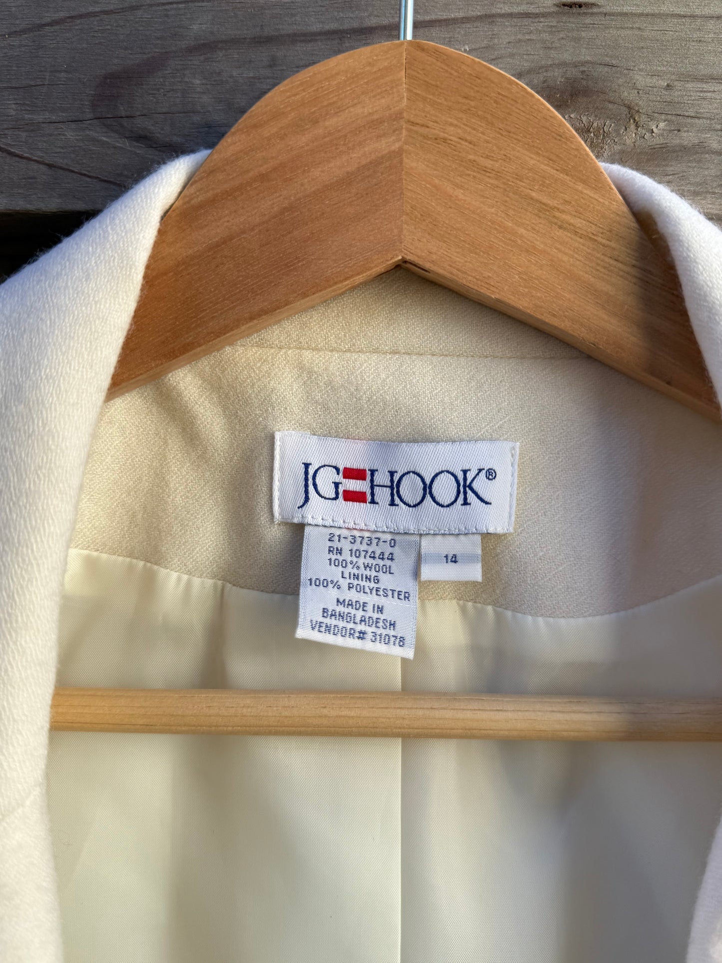 Vintage Cream Wool Oversized Blazer — J.G. Hook