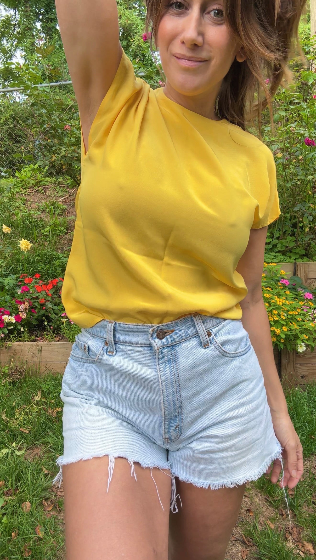 Late 80s / Early 90s Liz Claiborne Silk Top – Golden Hour Vintage