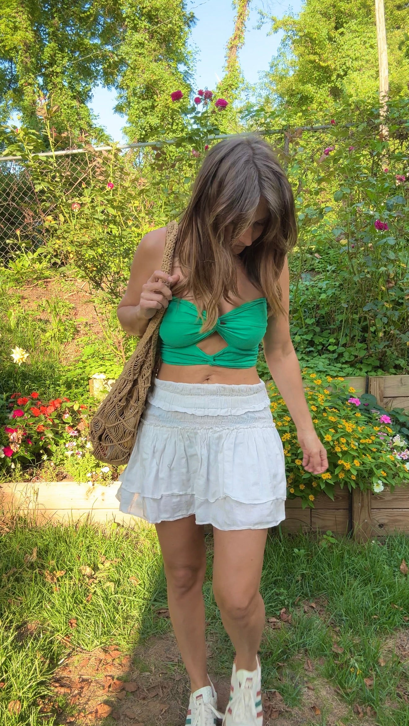 Twist Front Cutout Tube Top – Green