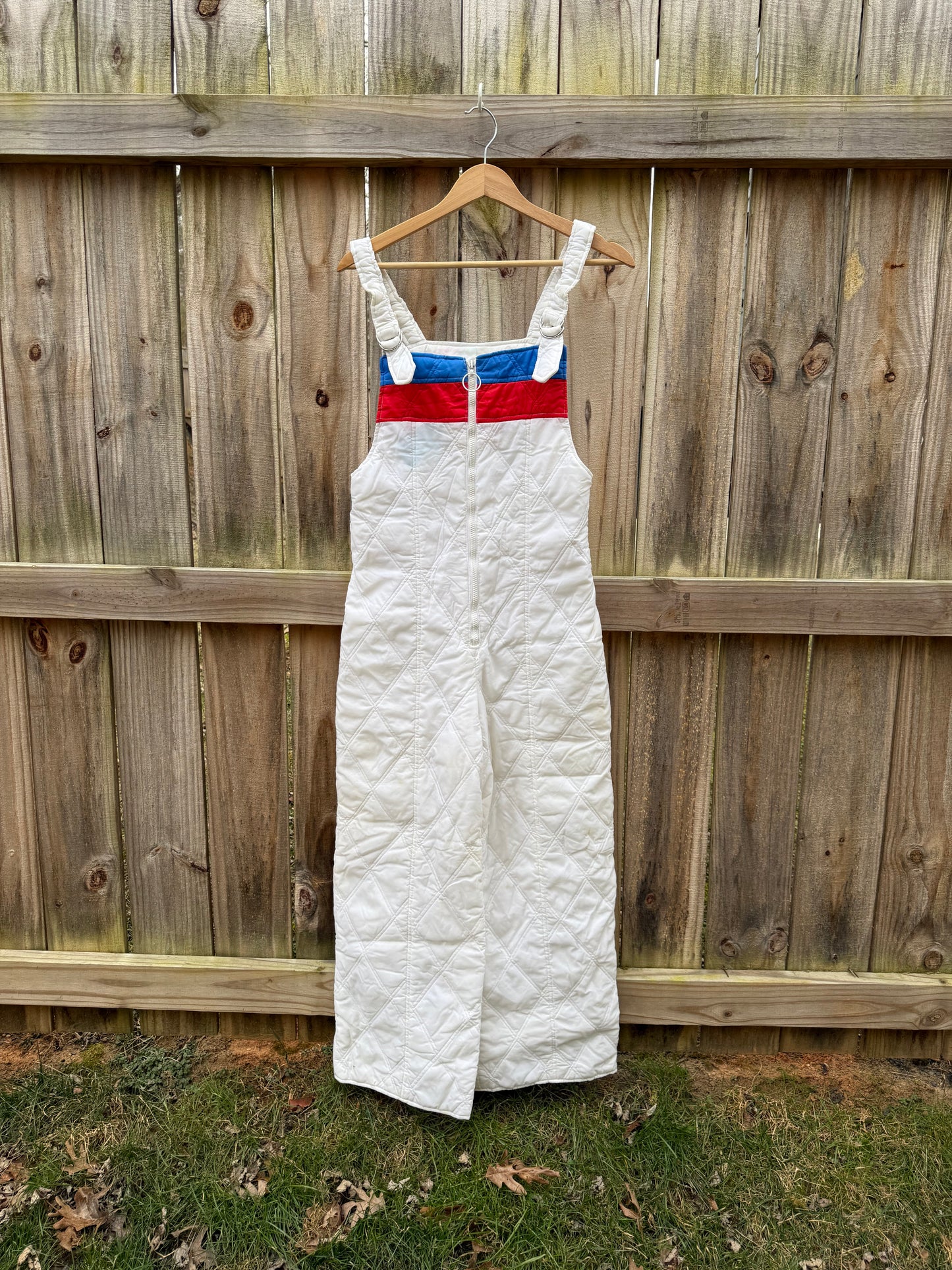 Vintage Quilted Ski Bib Overalls 70s 80s