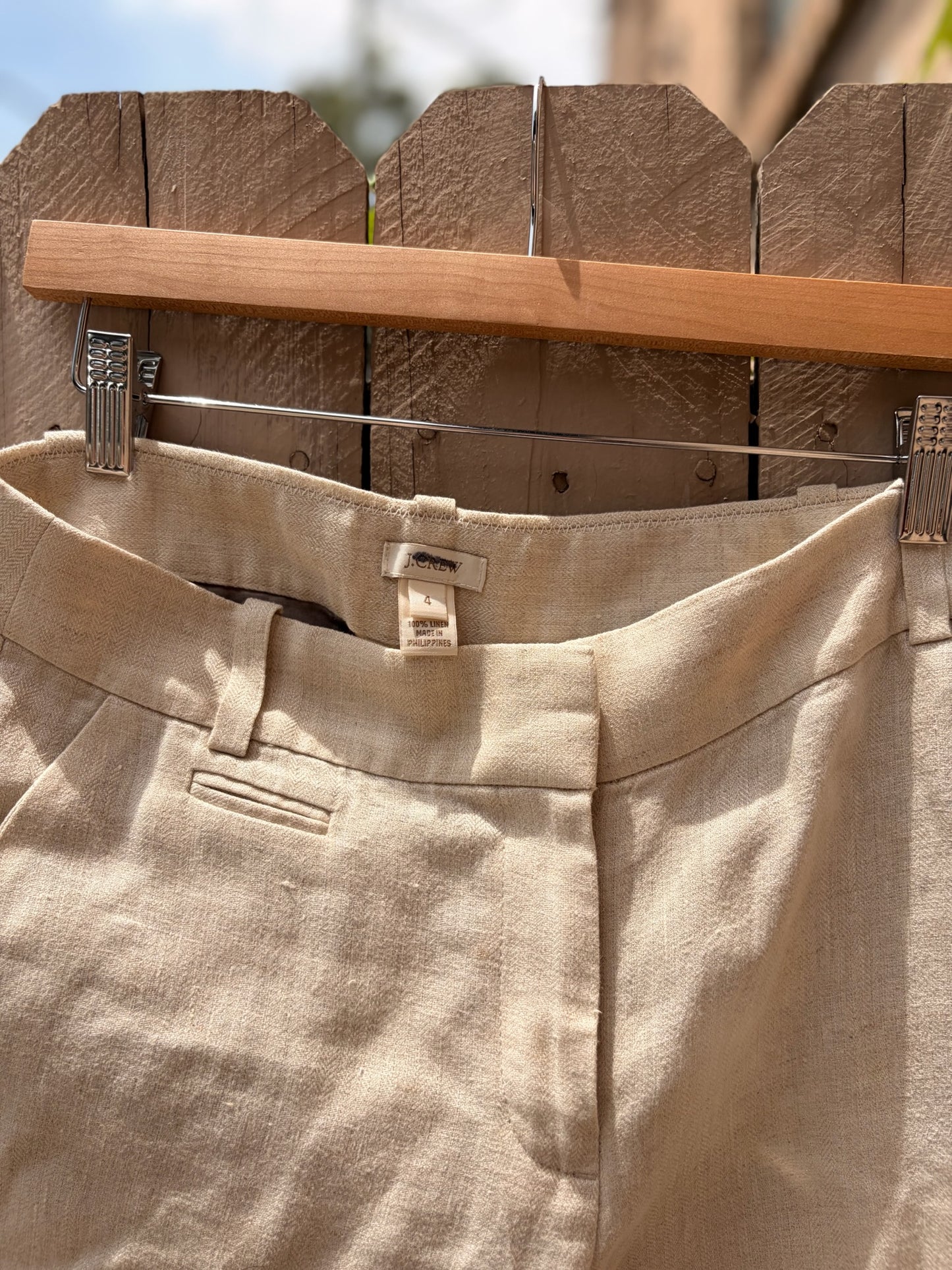 J.Crew 100% Linen Wide Leg Trouser Pants