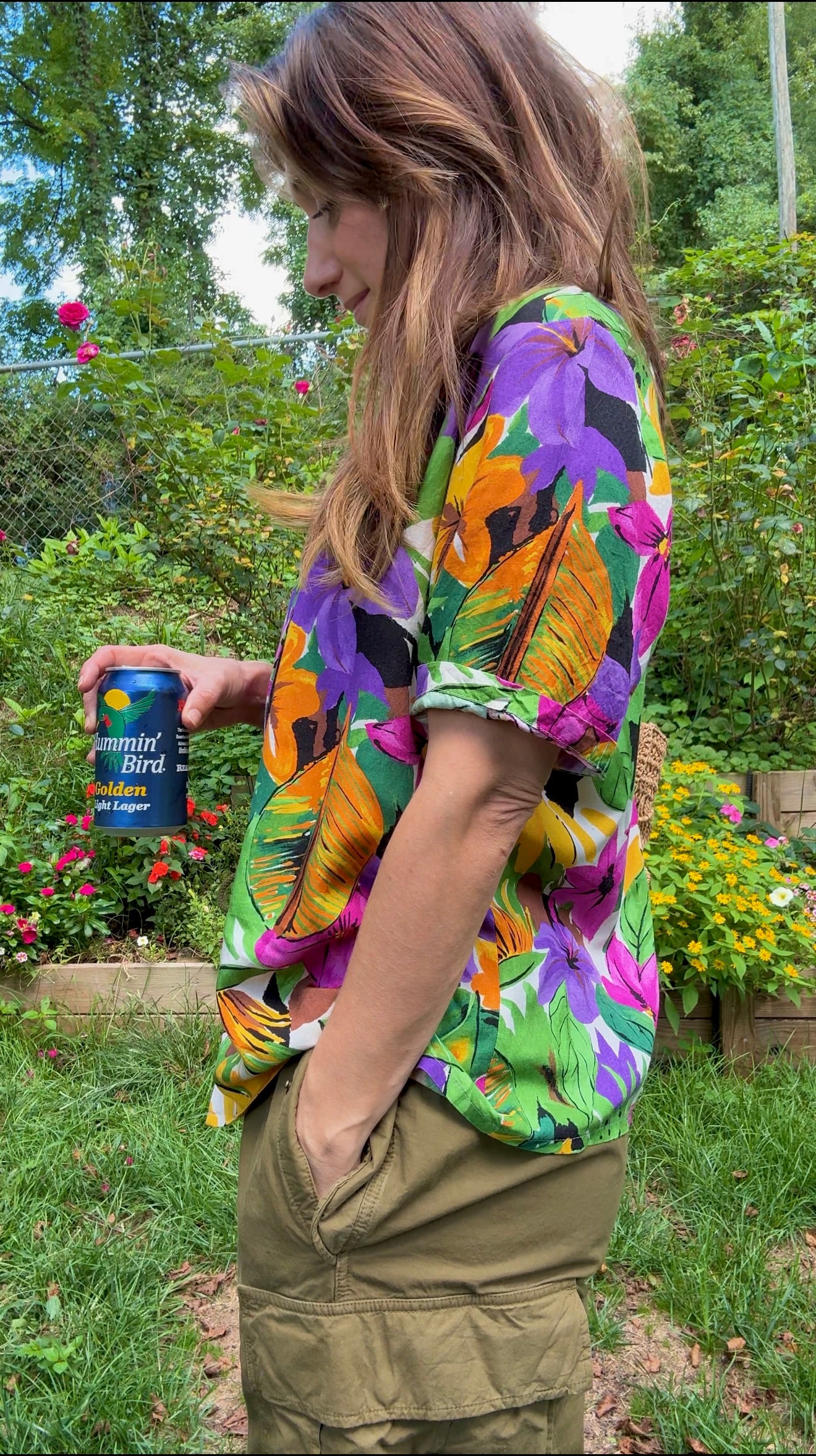 Vintage Pendleton Petite Hawaiian Floral Button-Up Shirt