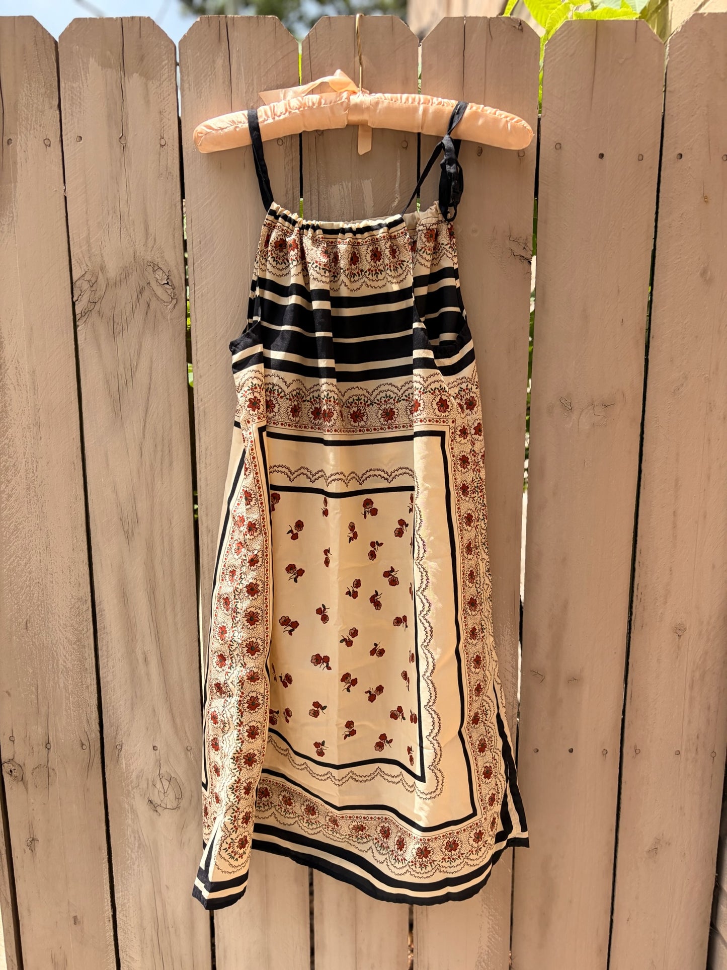 Vintage Scarf Print Tie-Shoulder Dress | Estate Find