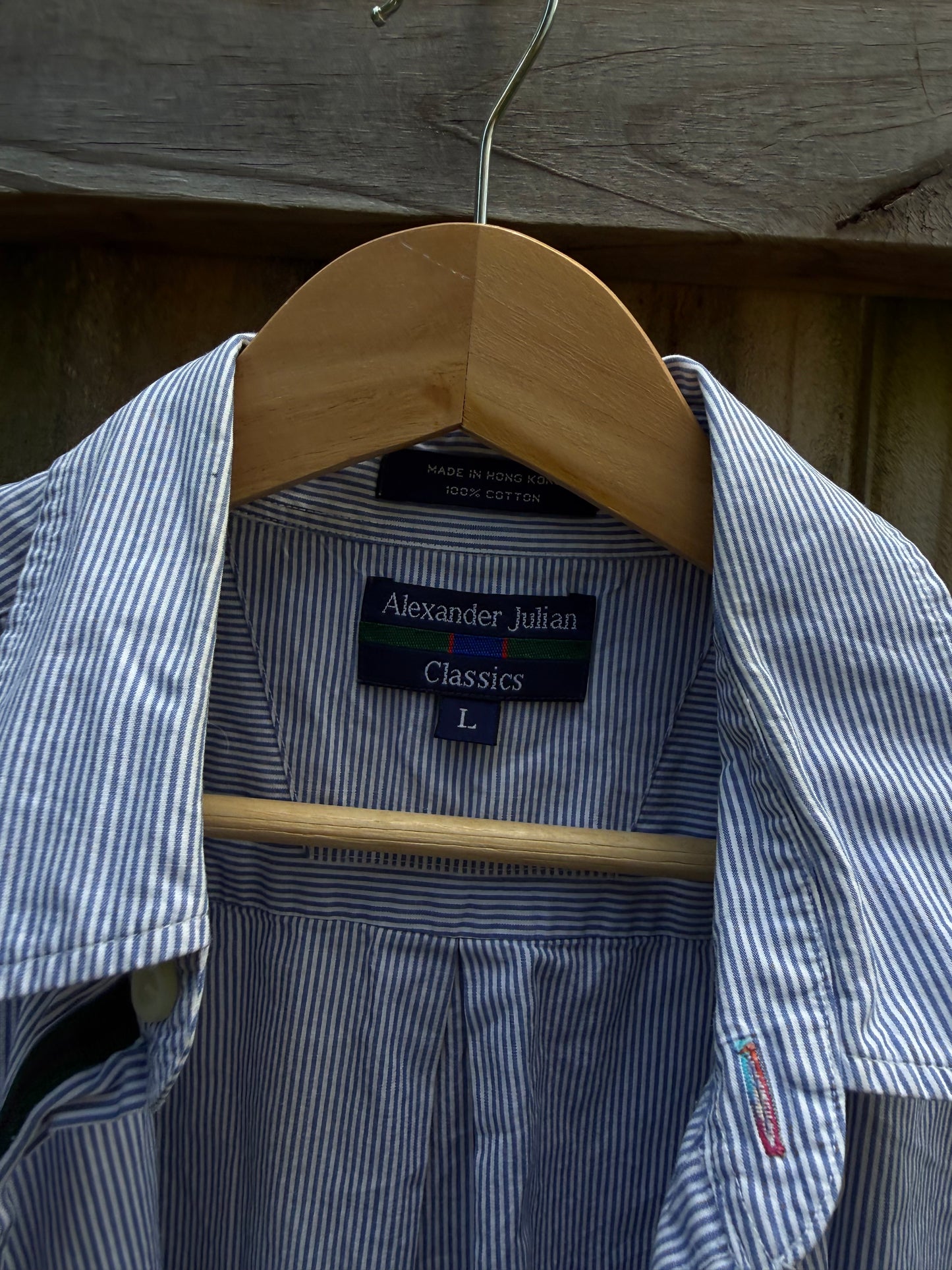Alexander Julian Blue Stripe Oxford Shirt