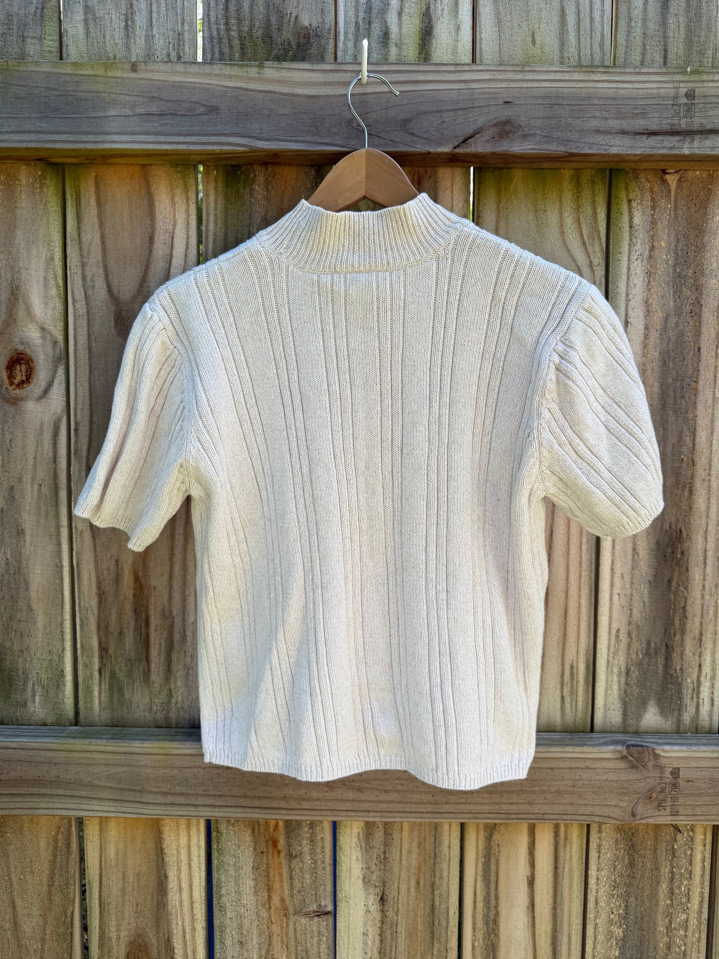 Talbots Cable Knit Mock Neck Sweater Top
