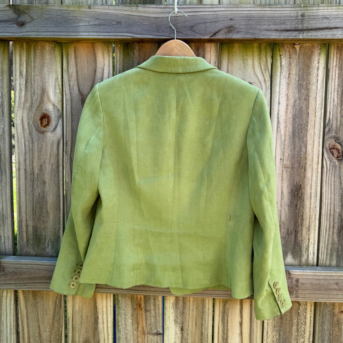 Talbots Vintage 90's Acid Green Faux Suede Blazer