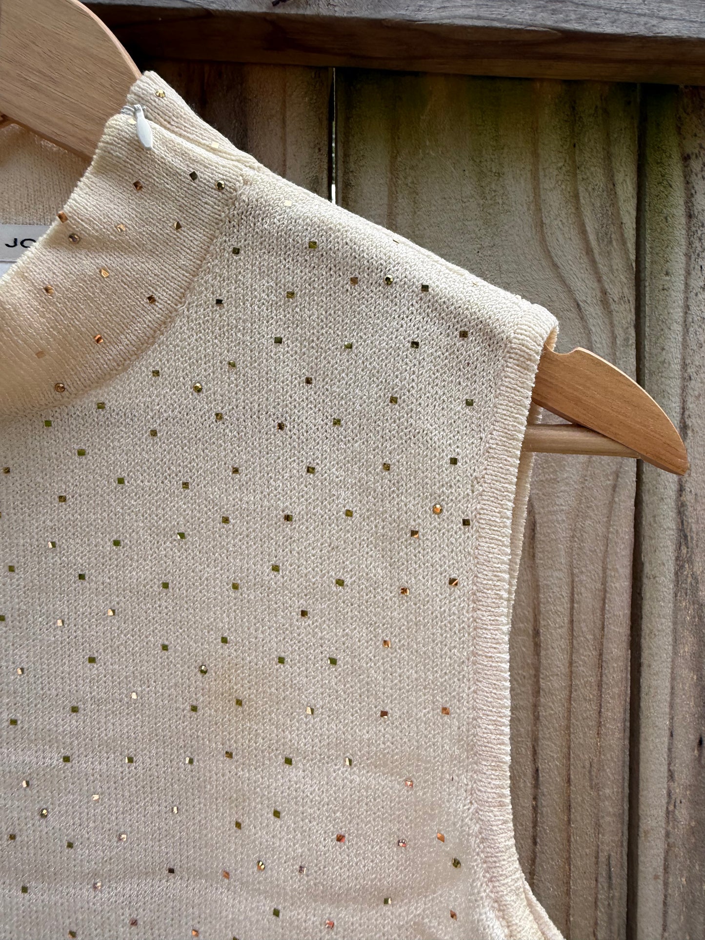 St. John Gold Confetti Knit Shell
