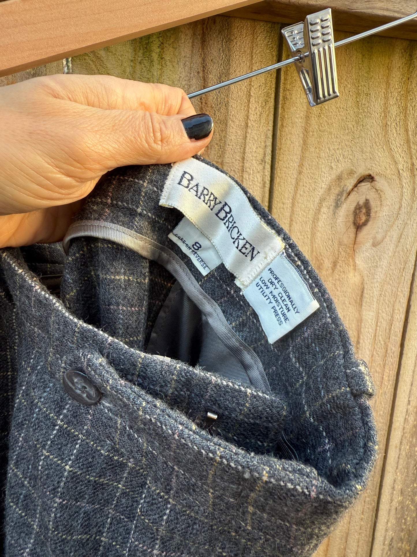 Vintage Gray Wool Plaid Trousers