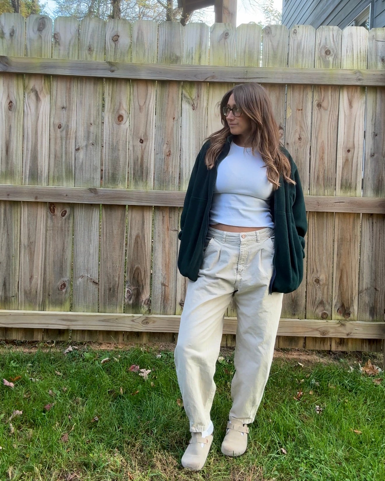 L.L. Bean Forest Green Vintage Fleece Jacket 90's