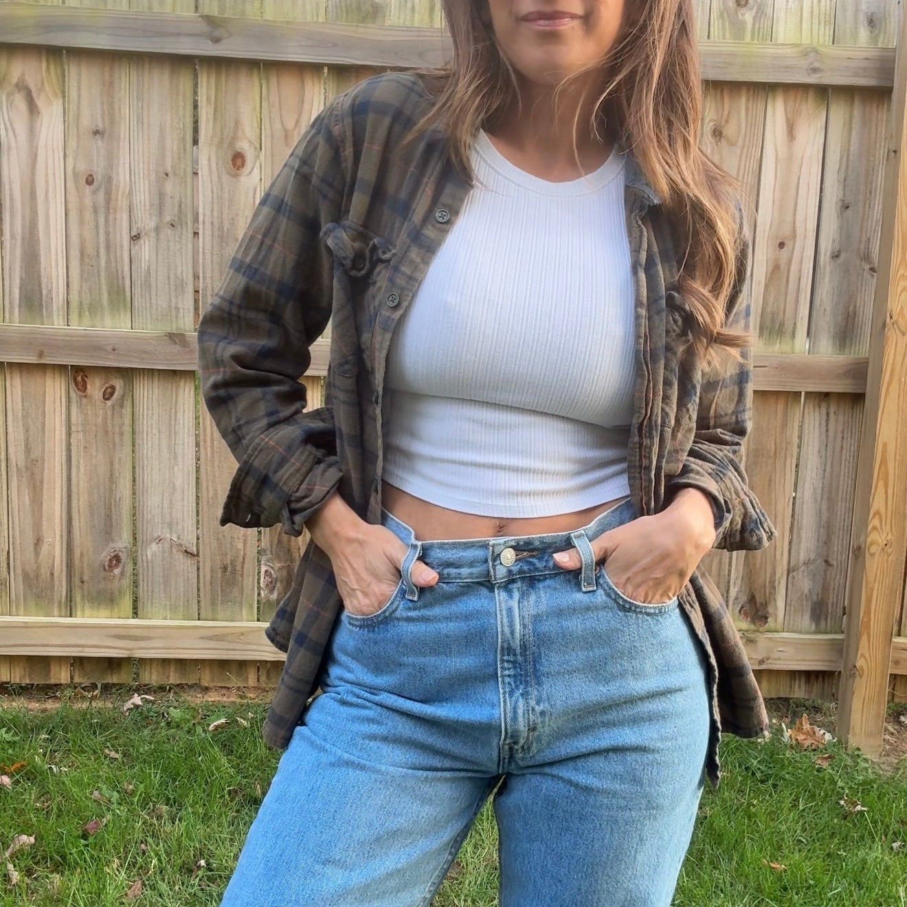 Wituli Olive + Navy Faded Flannel Shirt