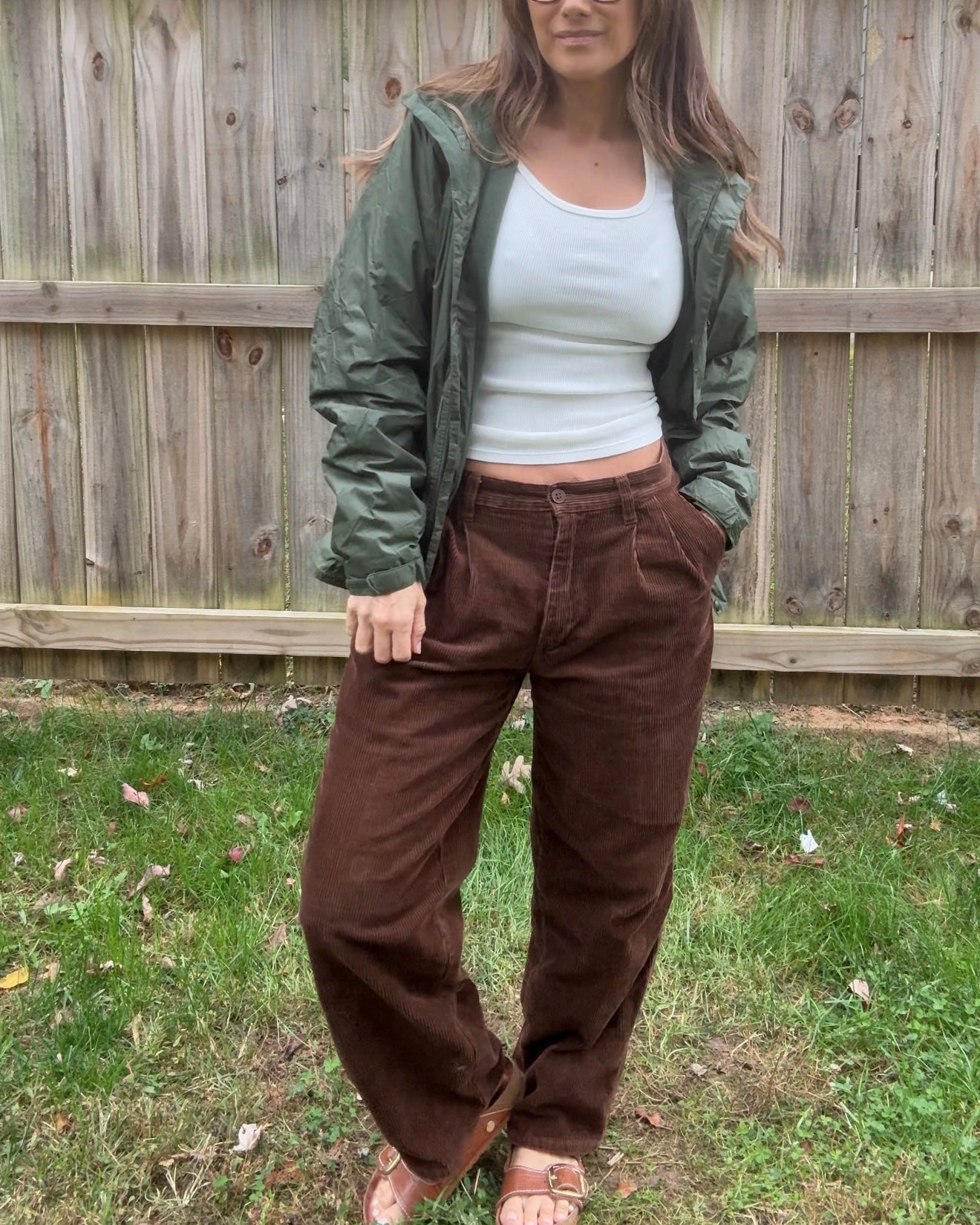 L.L.Bean Forest Green Shell Jacket - Fleece Lined - Olive