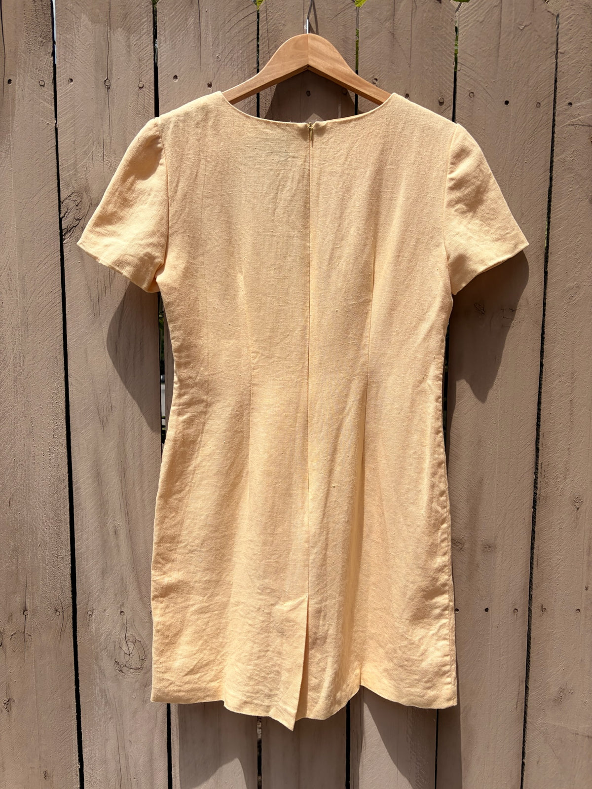 Reworked Vintage Butter Yellow Linen Mini Dress