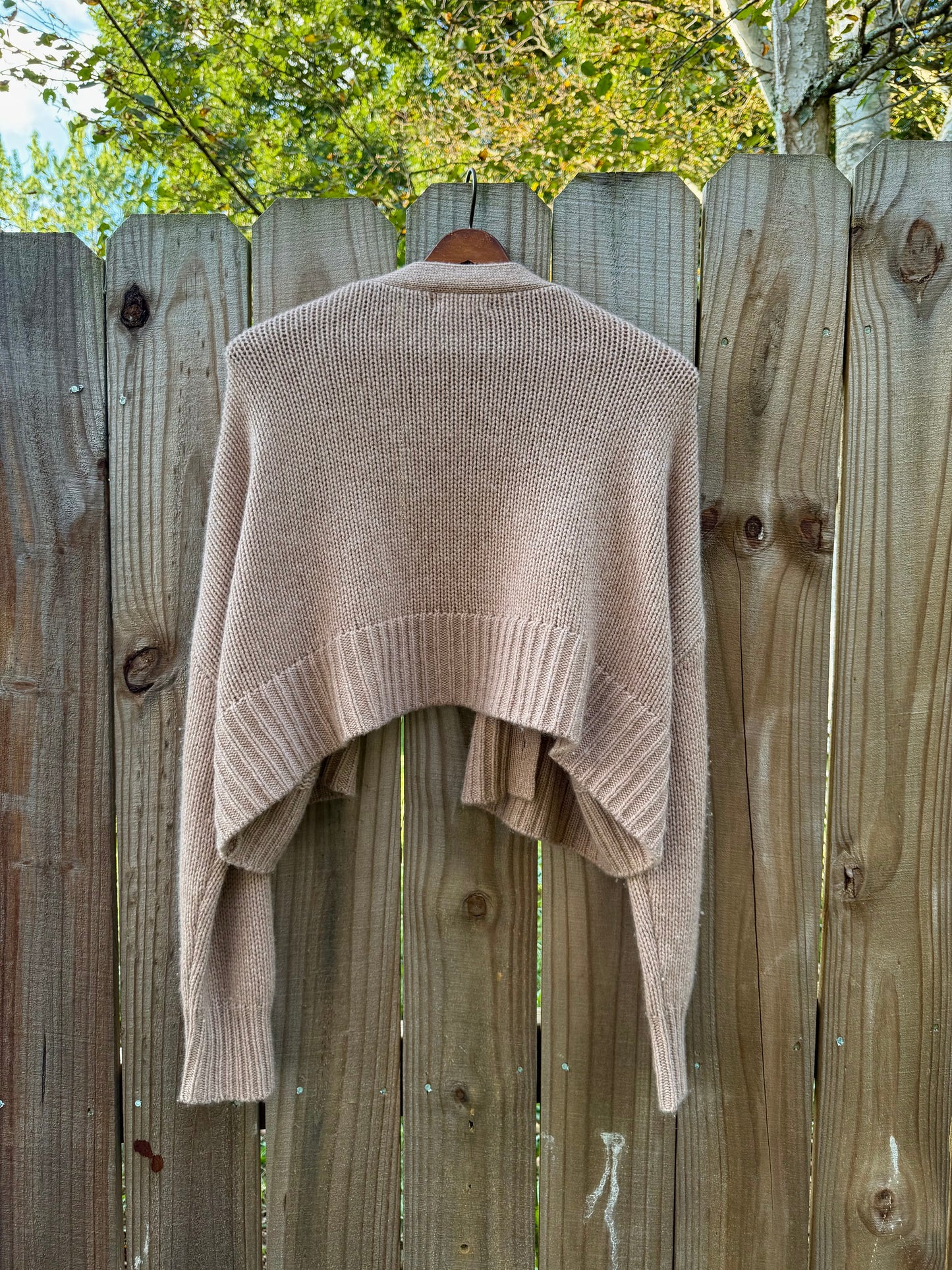 SABLYN CROPPED CASHMERE CARDIGAN — NEUTRAL BEIGE