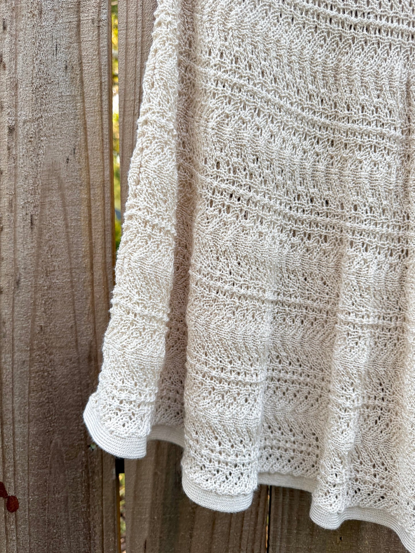 Vintage Cream Crochet Knit Maxi Skirt