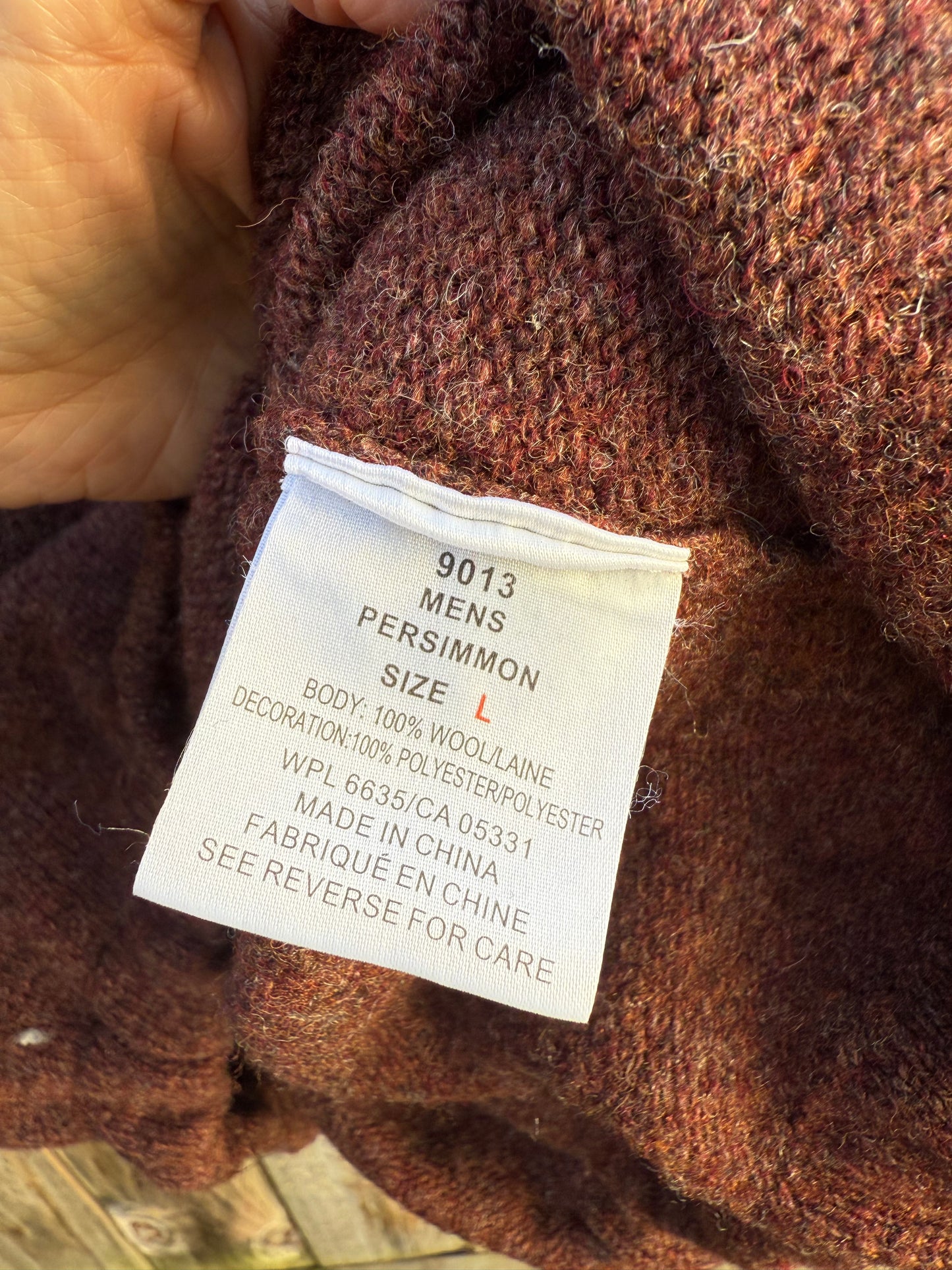 Woolrich Persimmon Wool Quarter-Zip Pullover Brown Oxblood