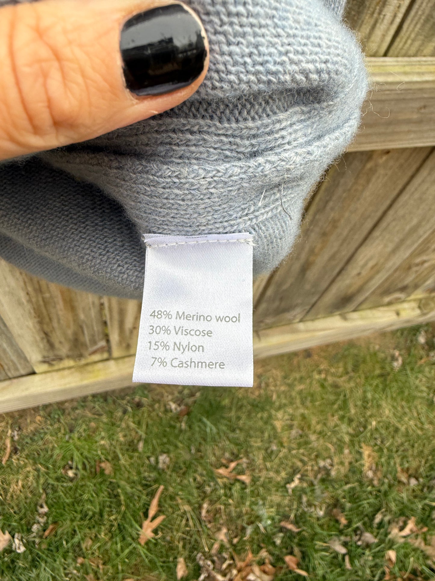 Benetton Merino–Cashmere Side Button Knit