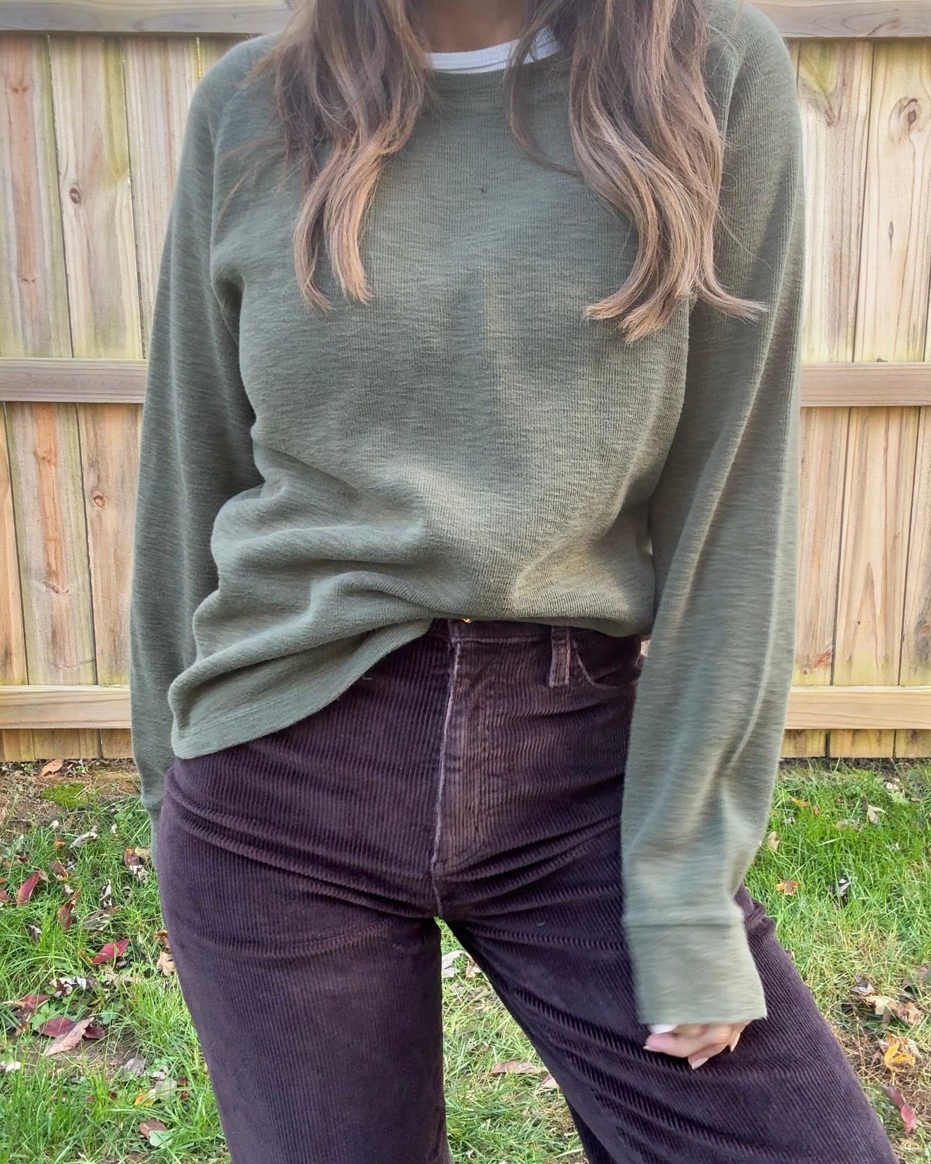 Banana Republic Olive Crewneck Knit Pullover