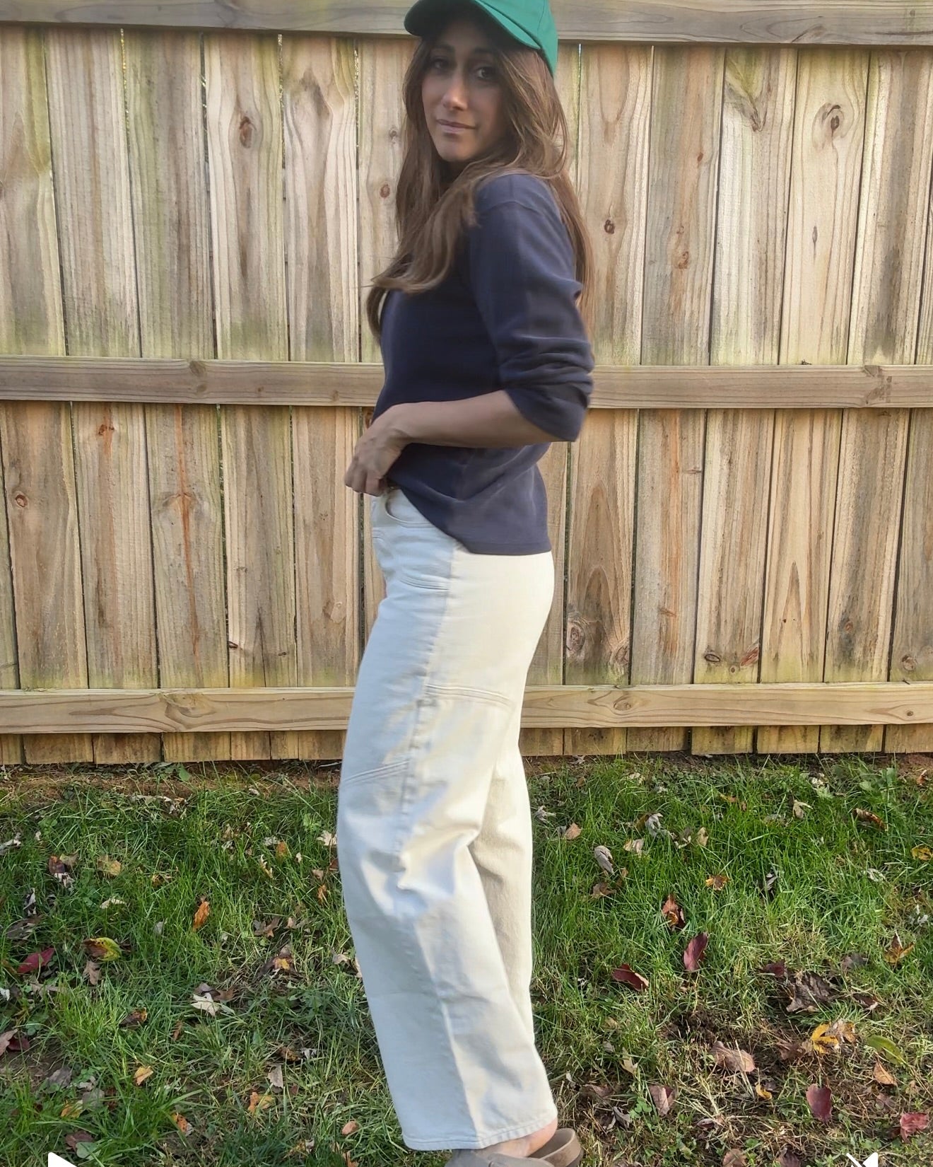 Vintage Talbots Navy Cotton Mock Neck Waffle Knit Top