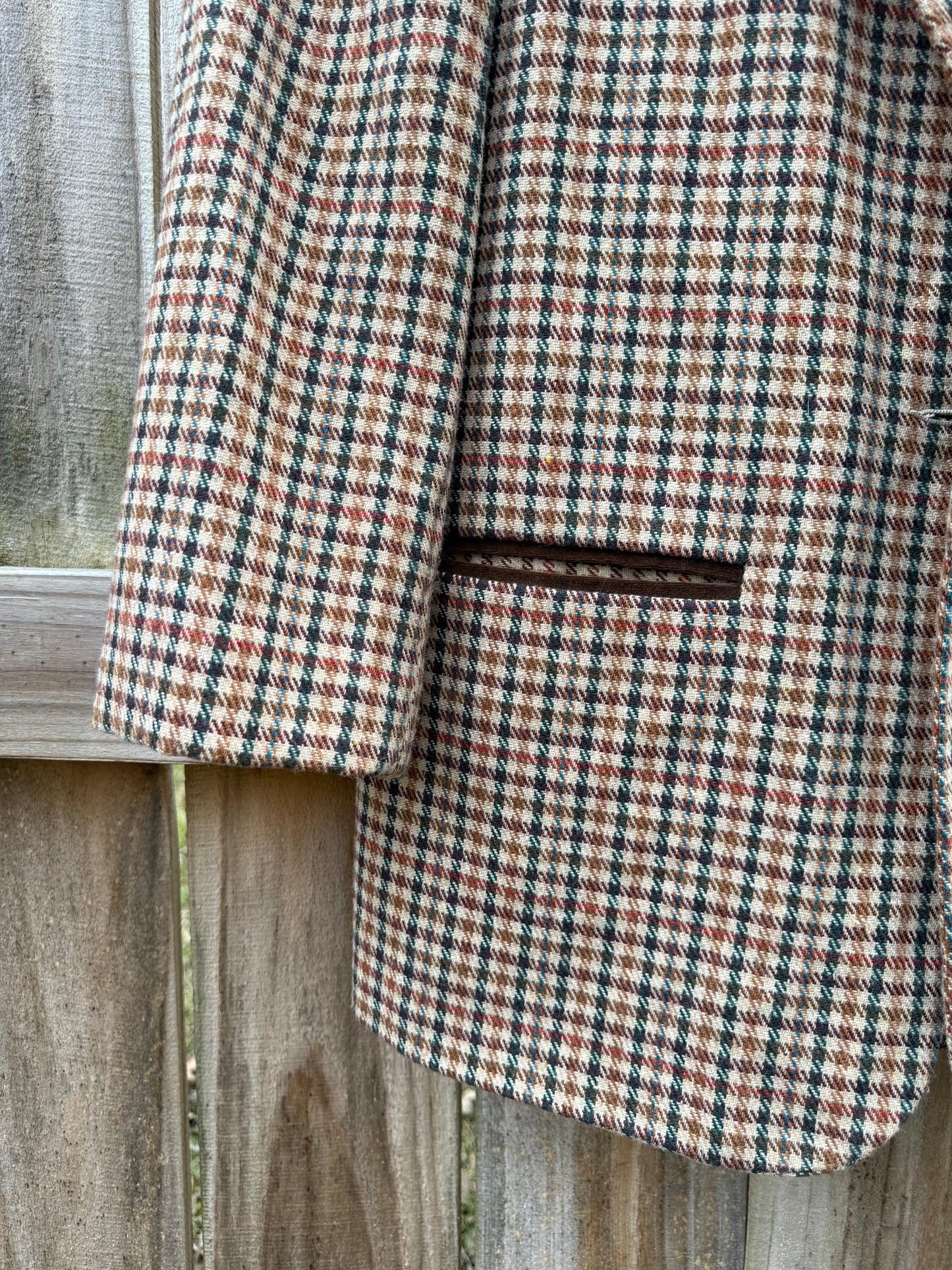 Vintage Sage Harbor Houndstooth Wool Blend Blazer