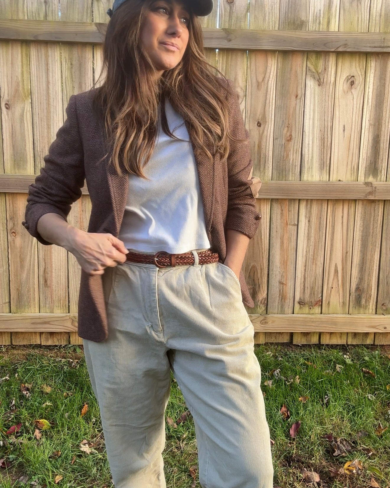 Vintage Wool Silk Tweed Blazer Brown Herringbone Jacket Made in Japan