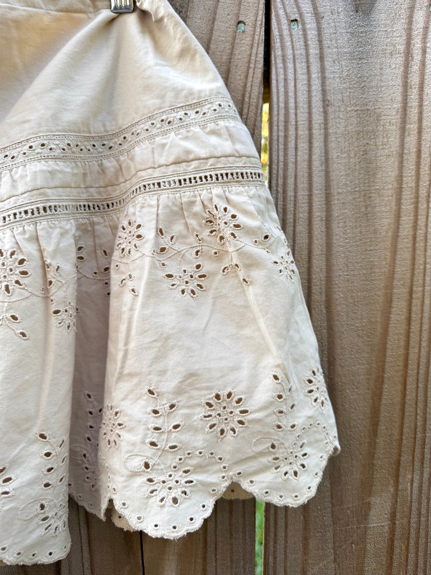 Sunday Honey Original — Reworked Eyelet Embroidered Mini Skirt