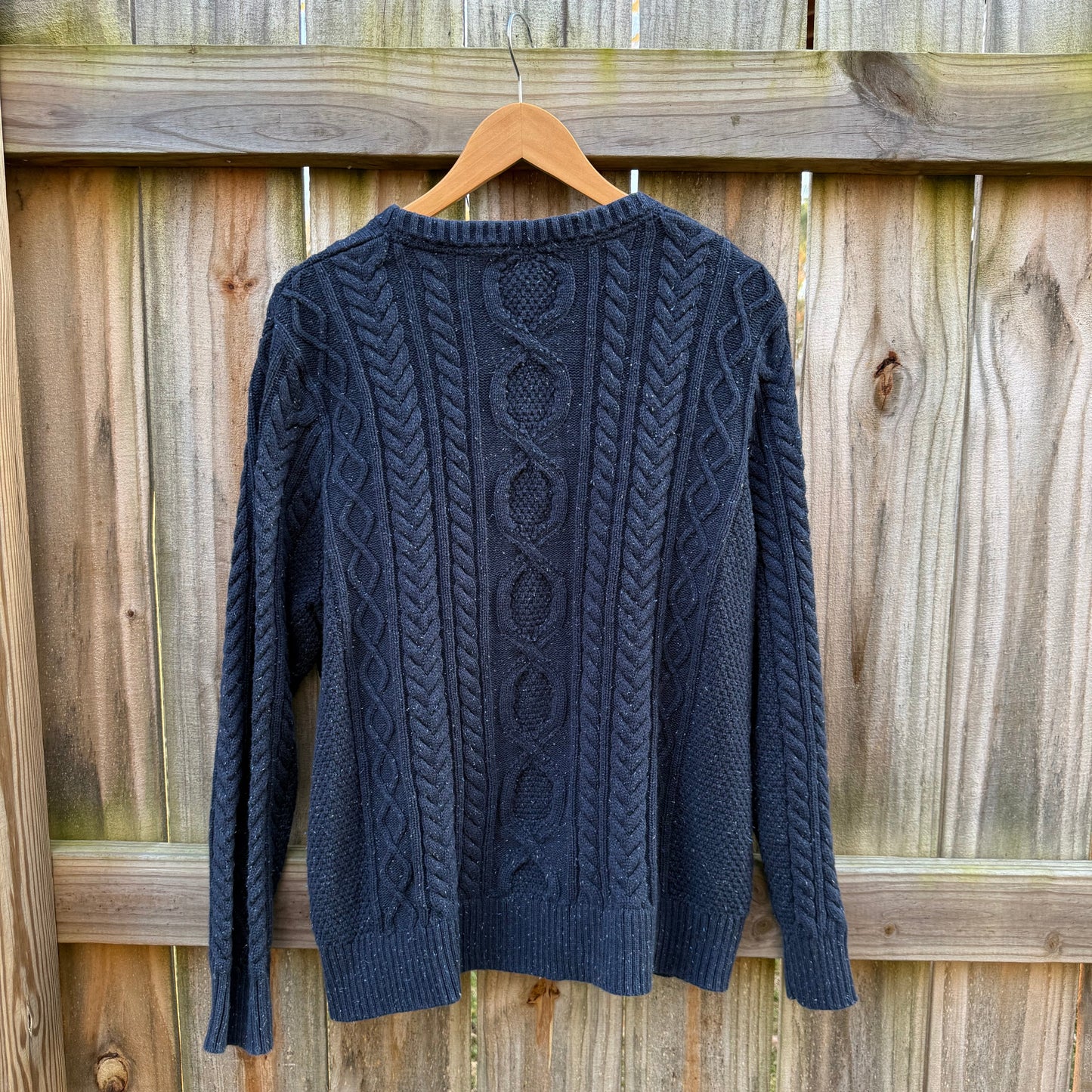 L.L.Bean Navy Cable Knit Sweater / Fisherman Crewneck Pullover