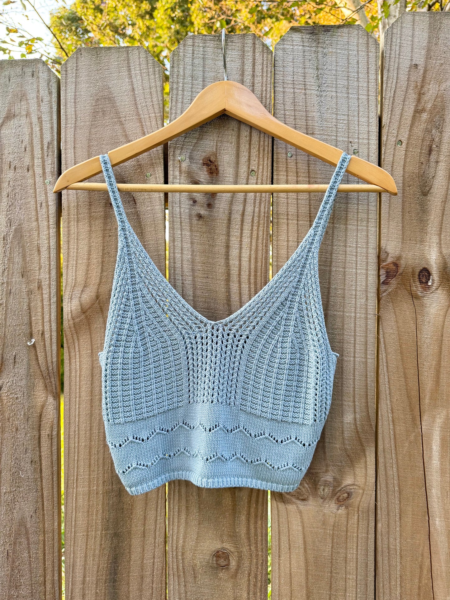 House of Harlow Soft Blue Knit Crop