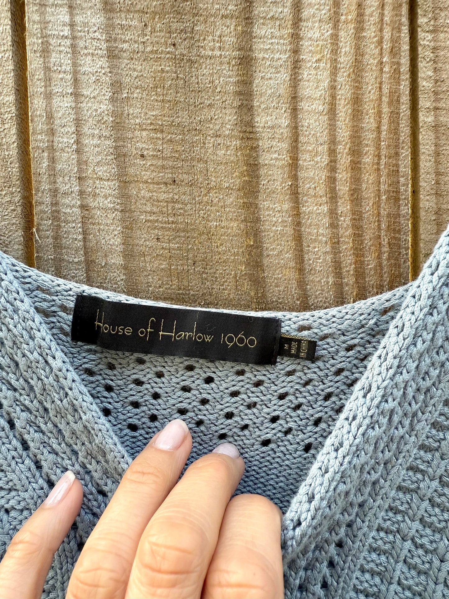 House of Harlow Soft Blue Knit Crop