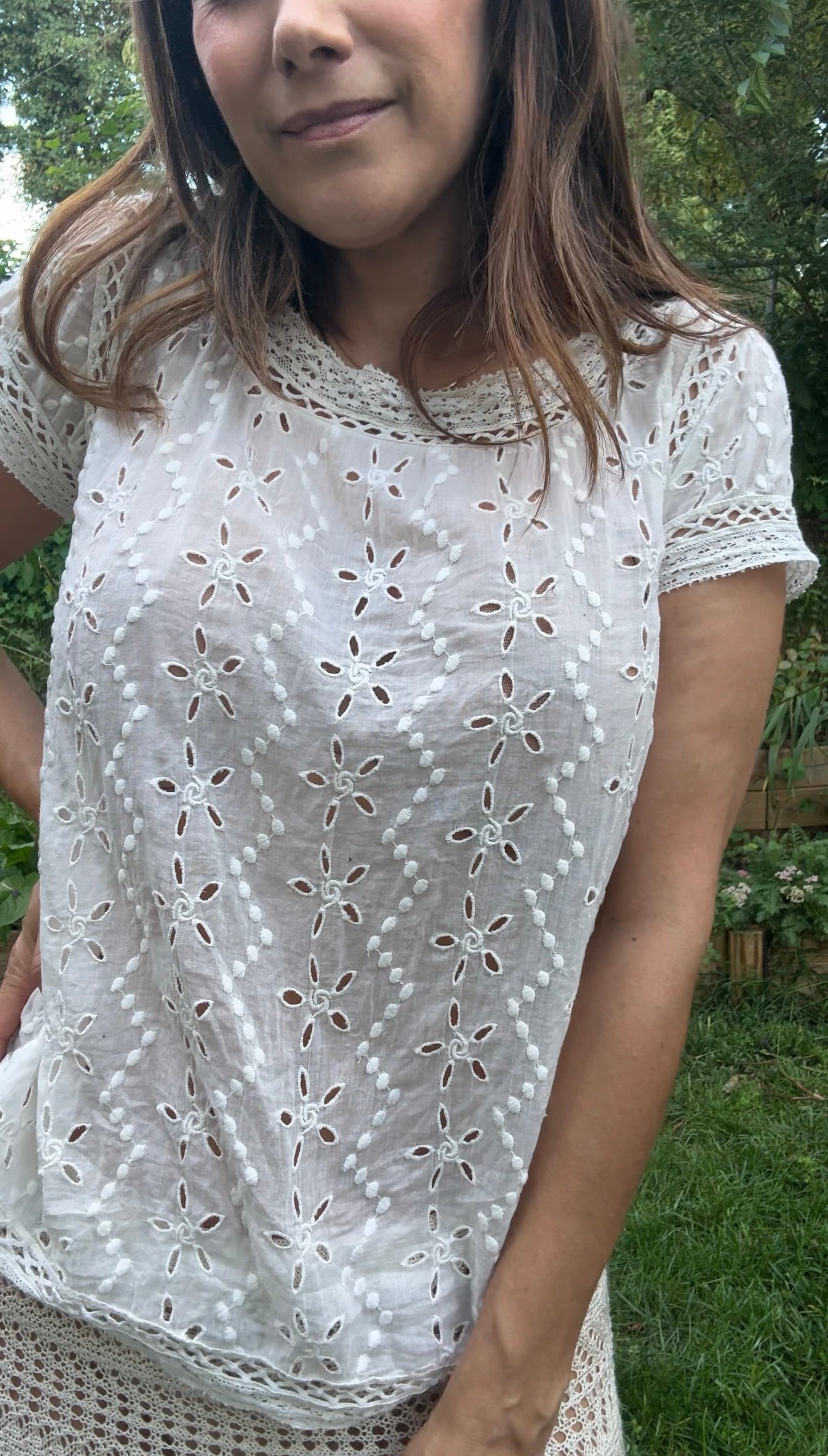Embroidered Eyelet Lace Top – Joie