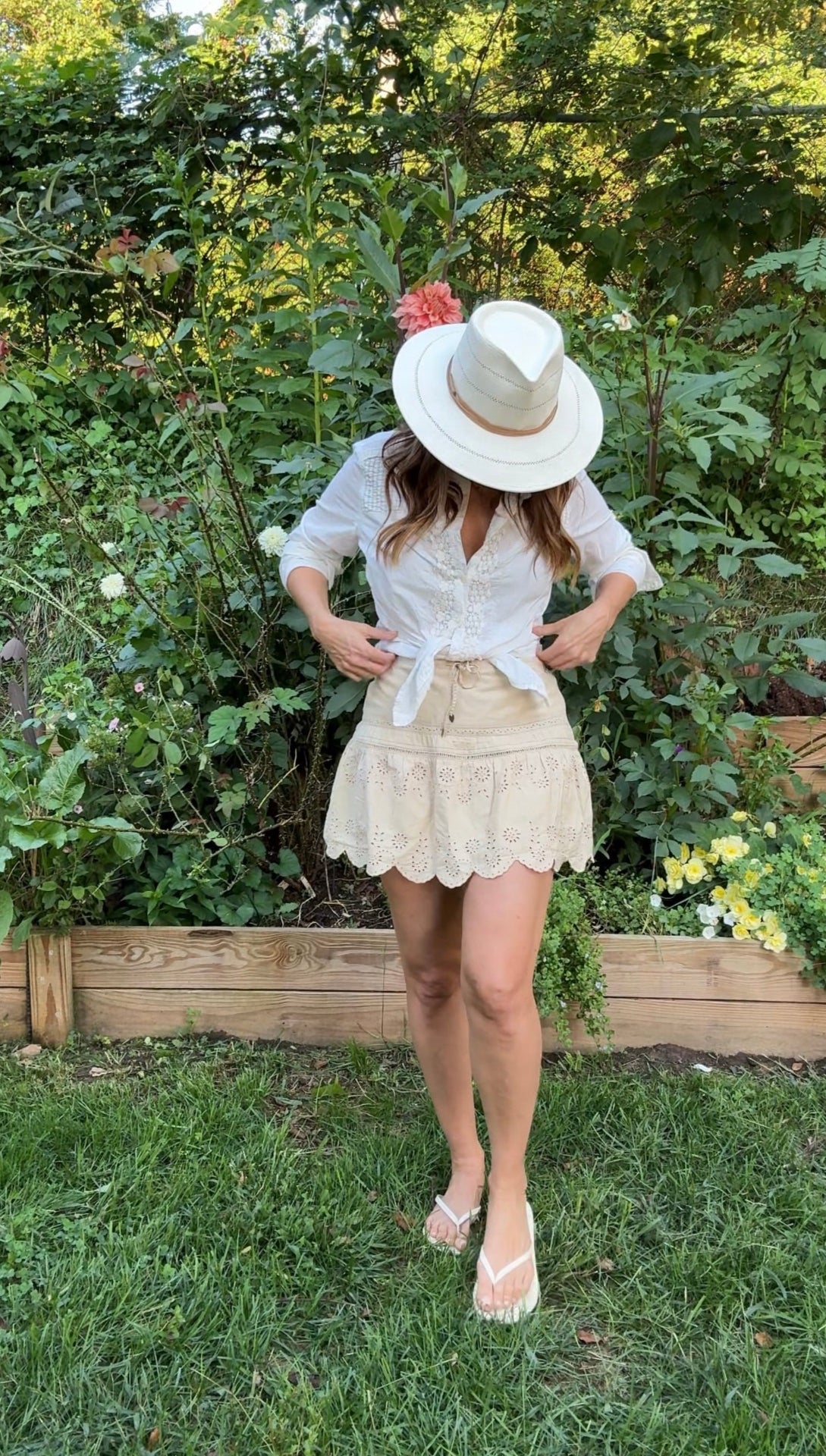 90s Pintuck Embroidered Cotton Blouse