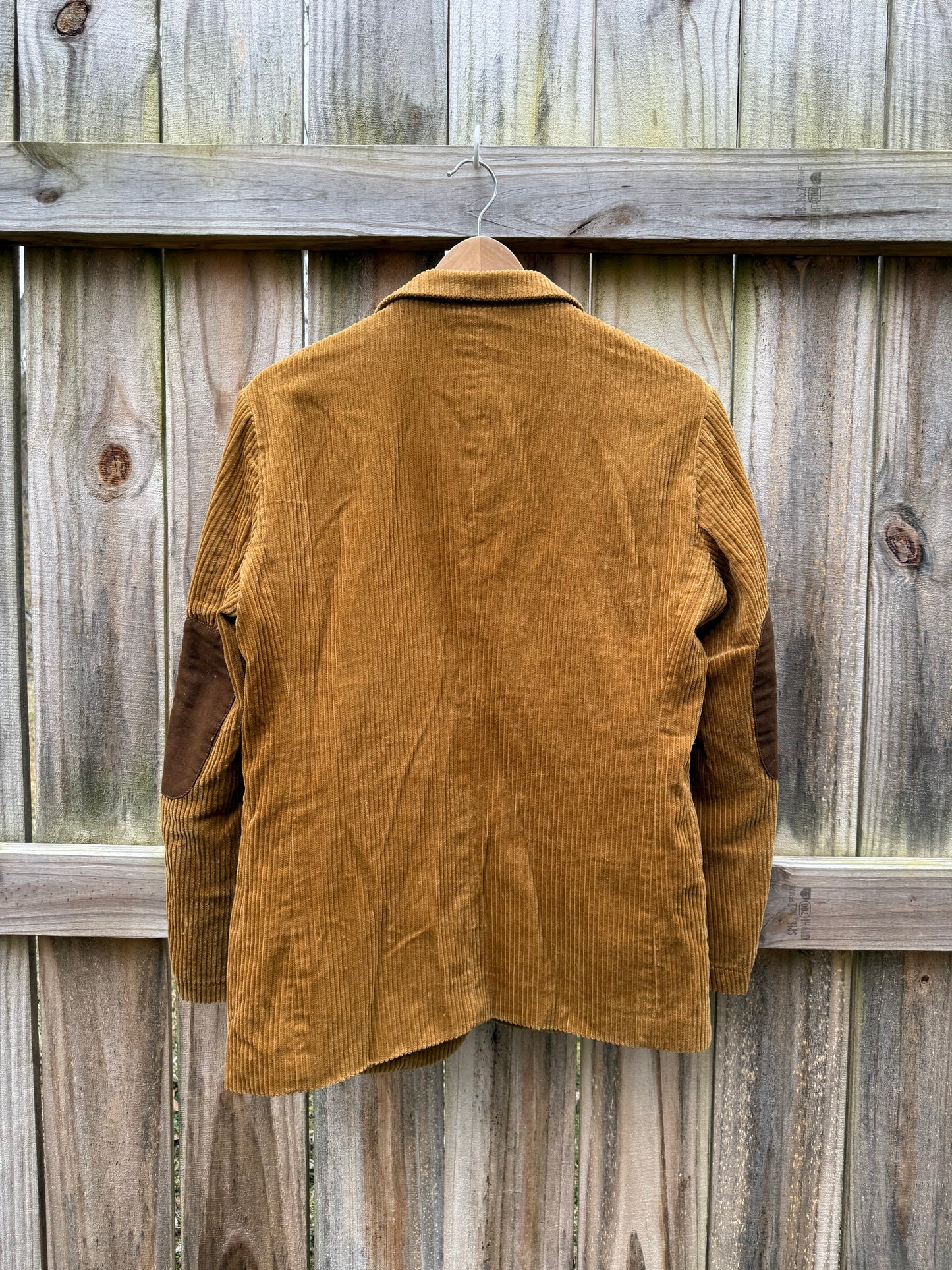 Camel Corduroy Elbow Patch Blazer Jacket Structured Casual Tailored Layer