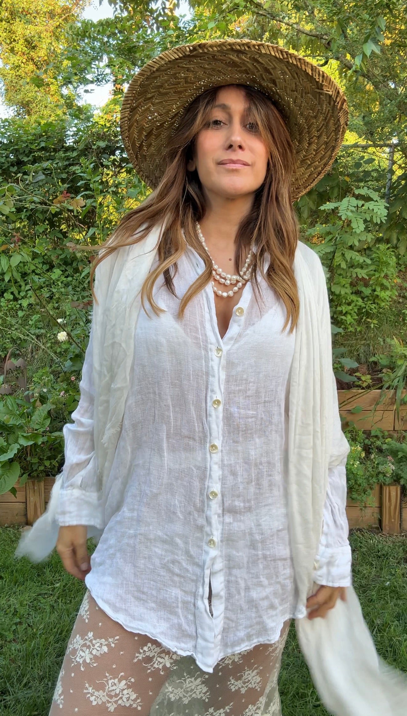 Vitamin A Oversized Linen Button-Down