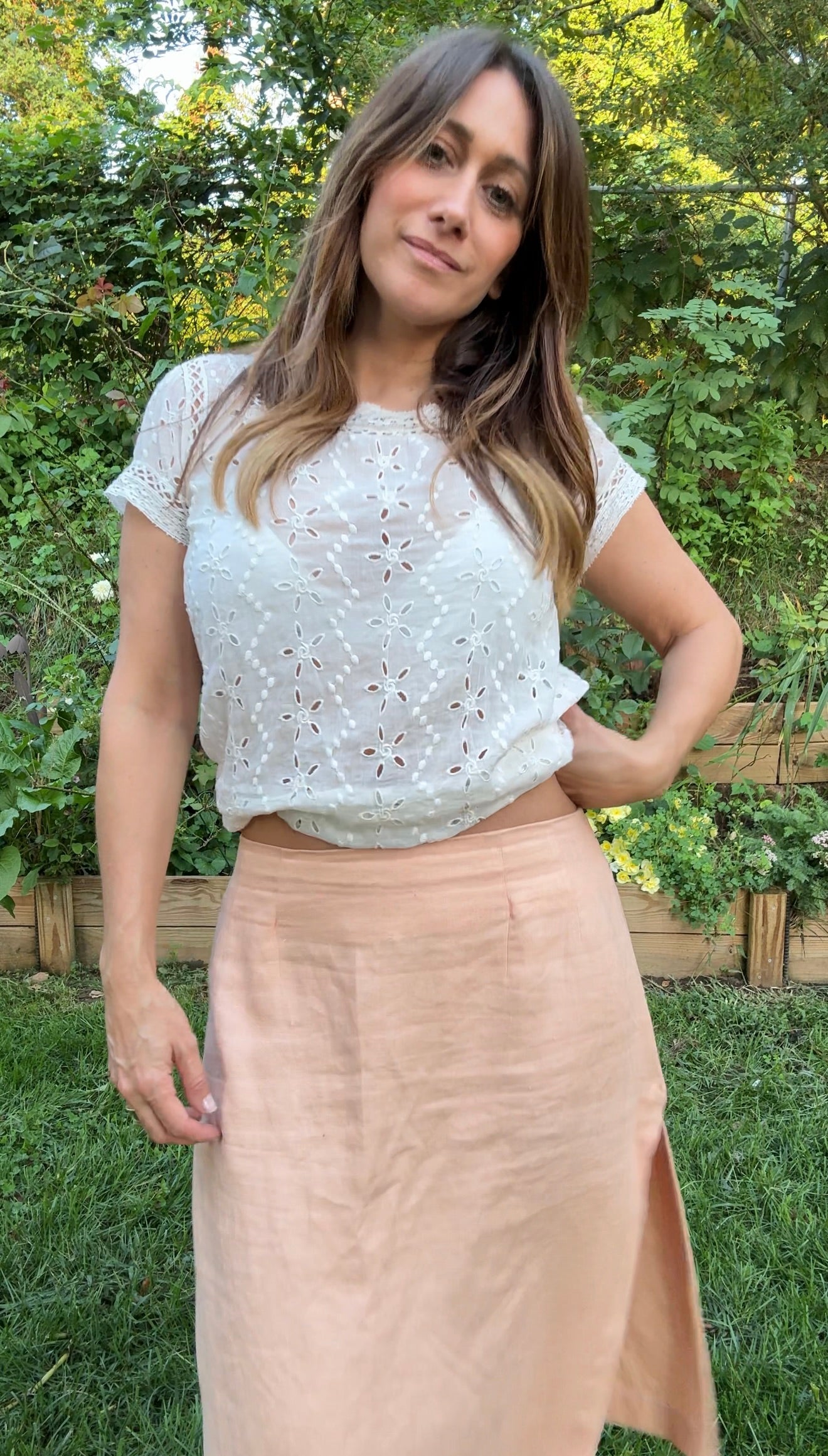 Sunday Honey Original Design — Linen High-Slit Skirt
