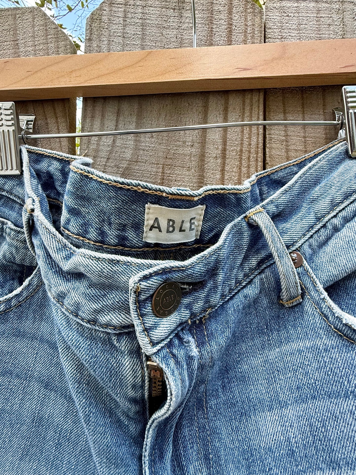 ABLE ‘The Slouch’ Distressed Denim