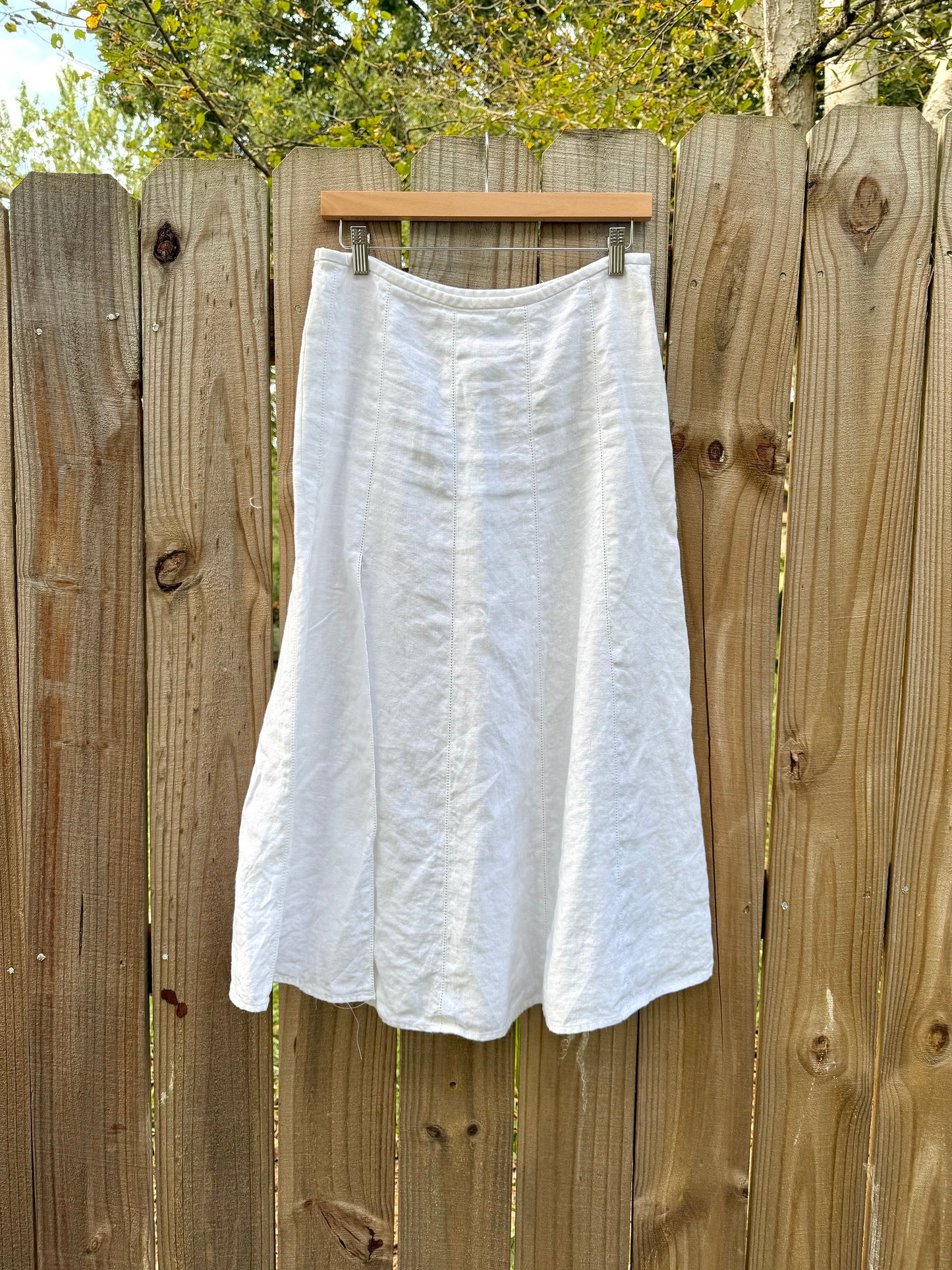 Reworked French Linen Midi Skirt — Sunday Honey Original