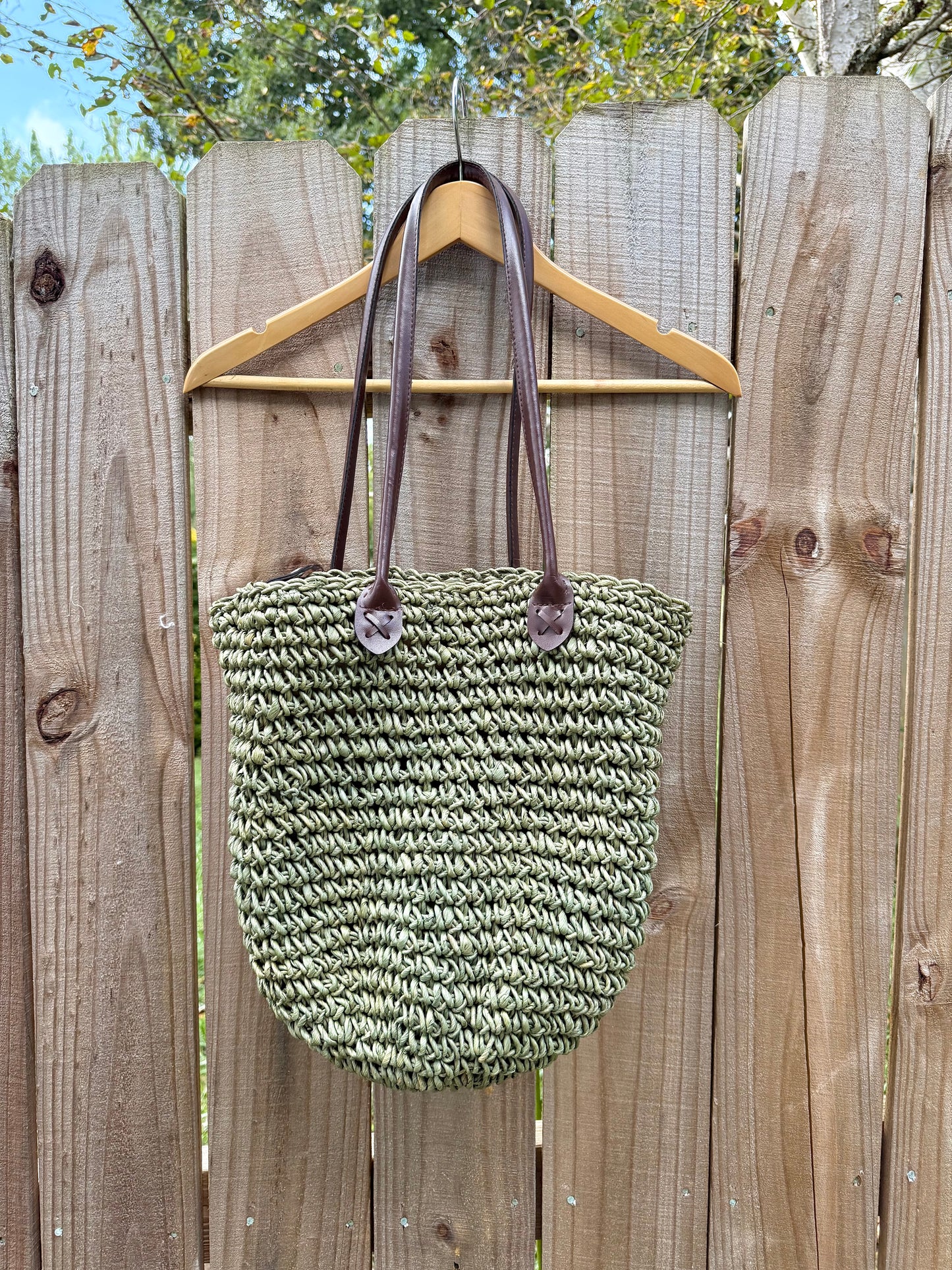 Olive Woven Tote