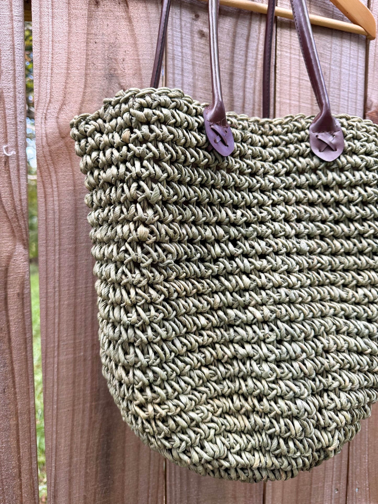 Olive Woven Tote