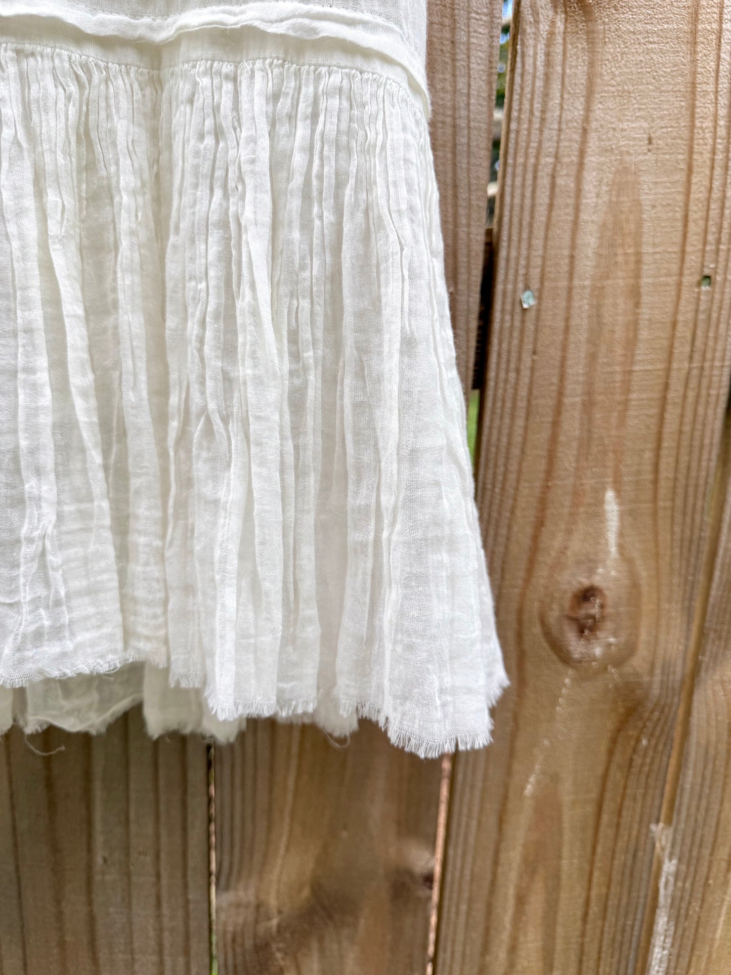 Free People Ivory Lace & Cotton Mini Dress
