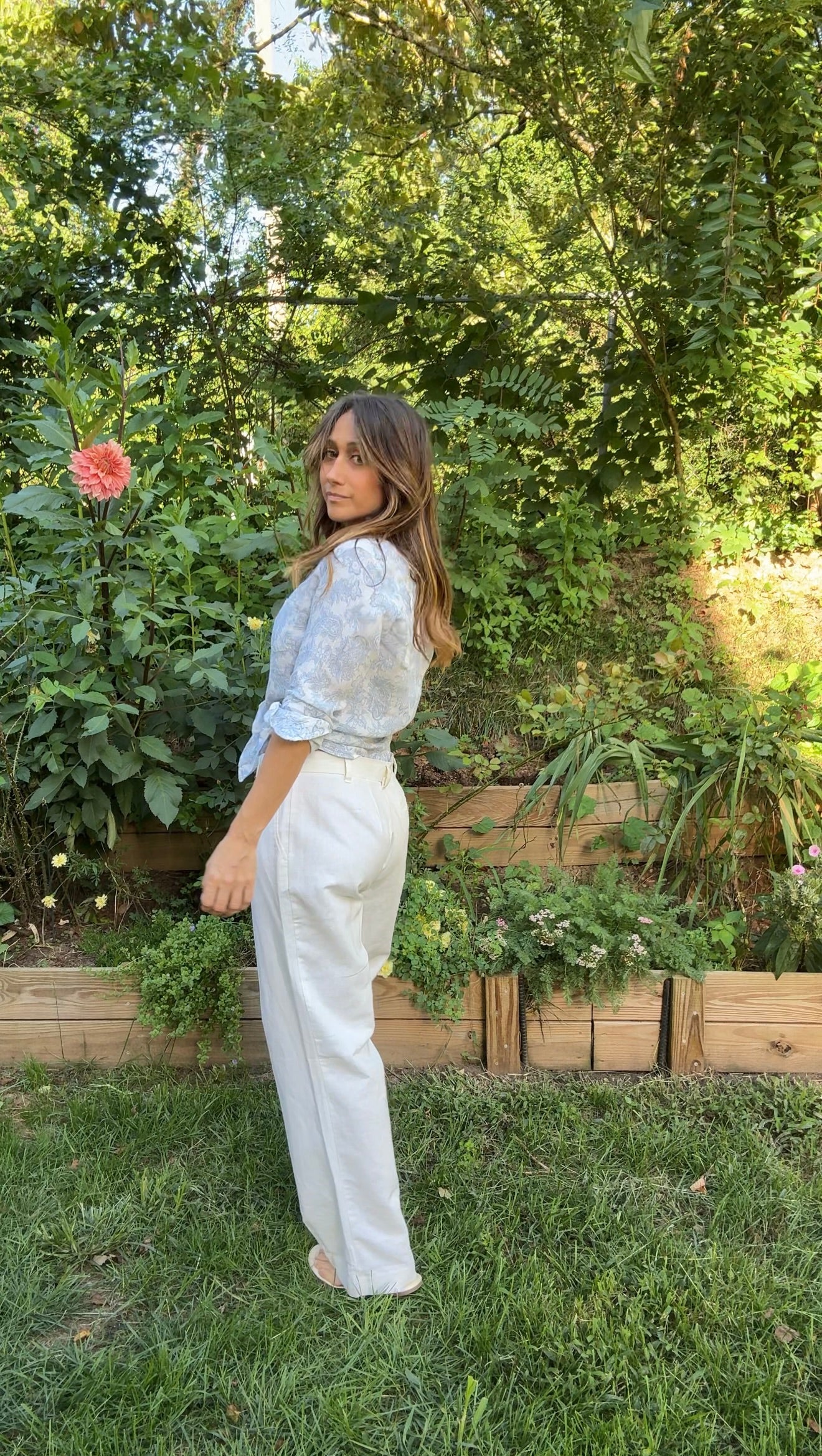 Ivory Linen Pleated Trousers — Sunday Honey Original