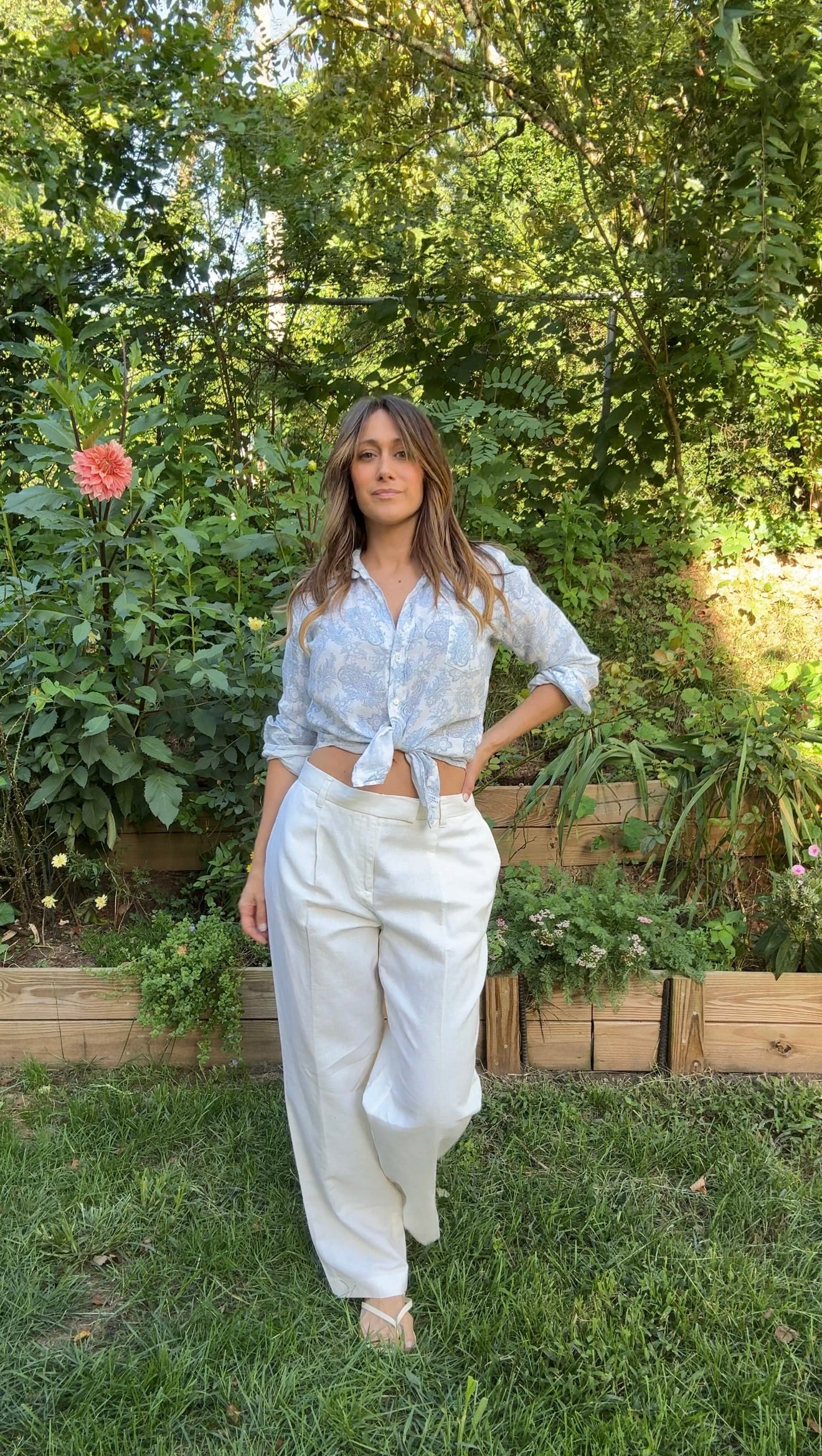 Ivory Linen Pleated Trousers — Sunday Honey Original