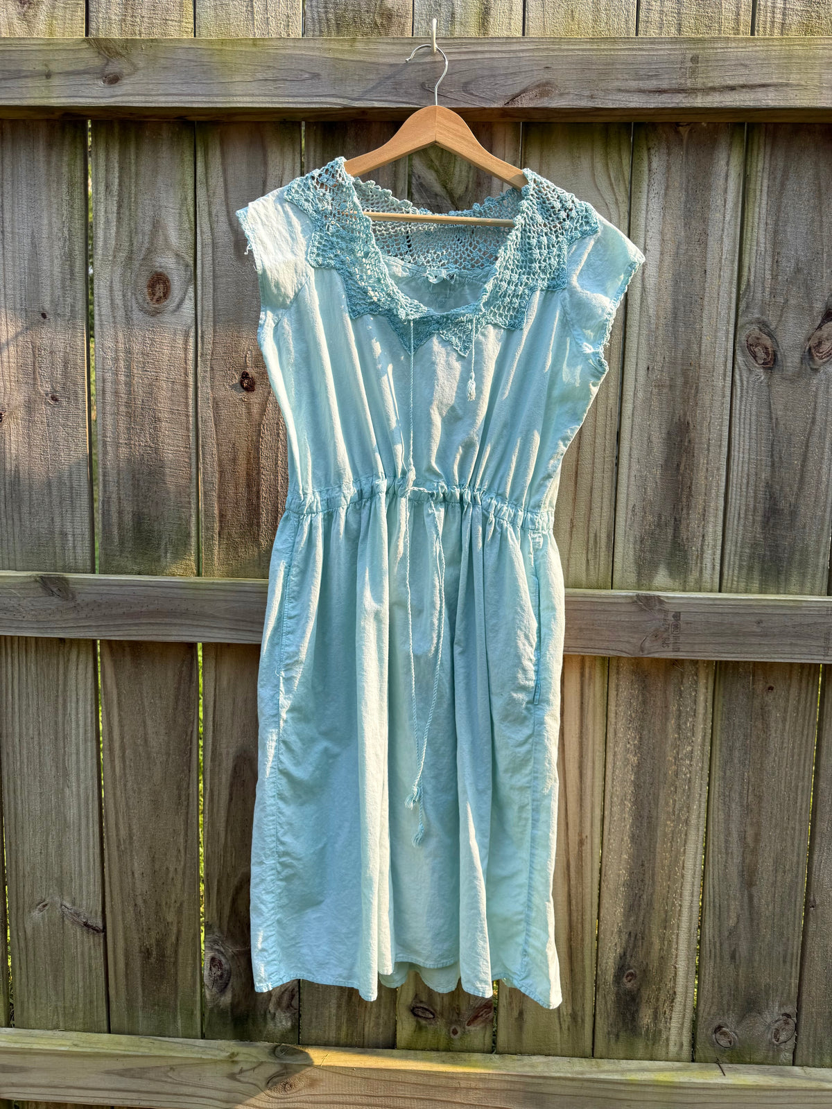 Vintage Esprit Hand-Dyed Sea Glass Linen Blend Dress