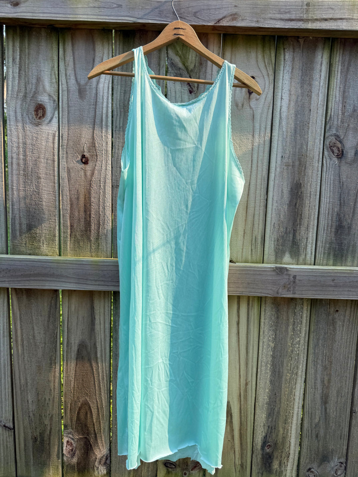 Vintage Vassarette Sea Glass Lace Nightgown